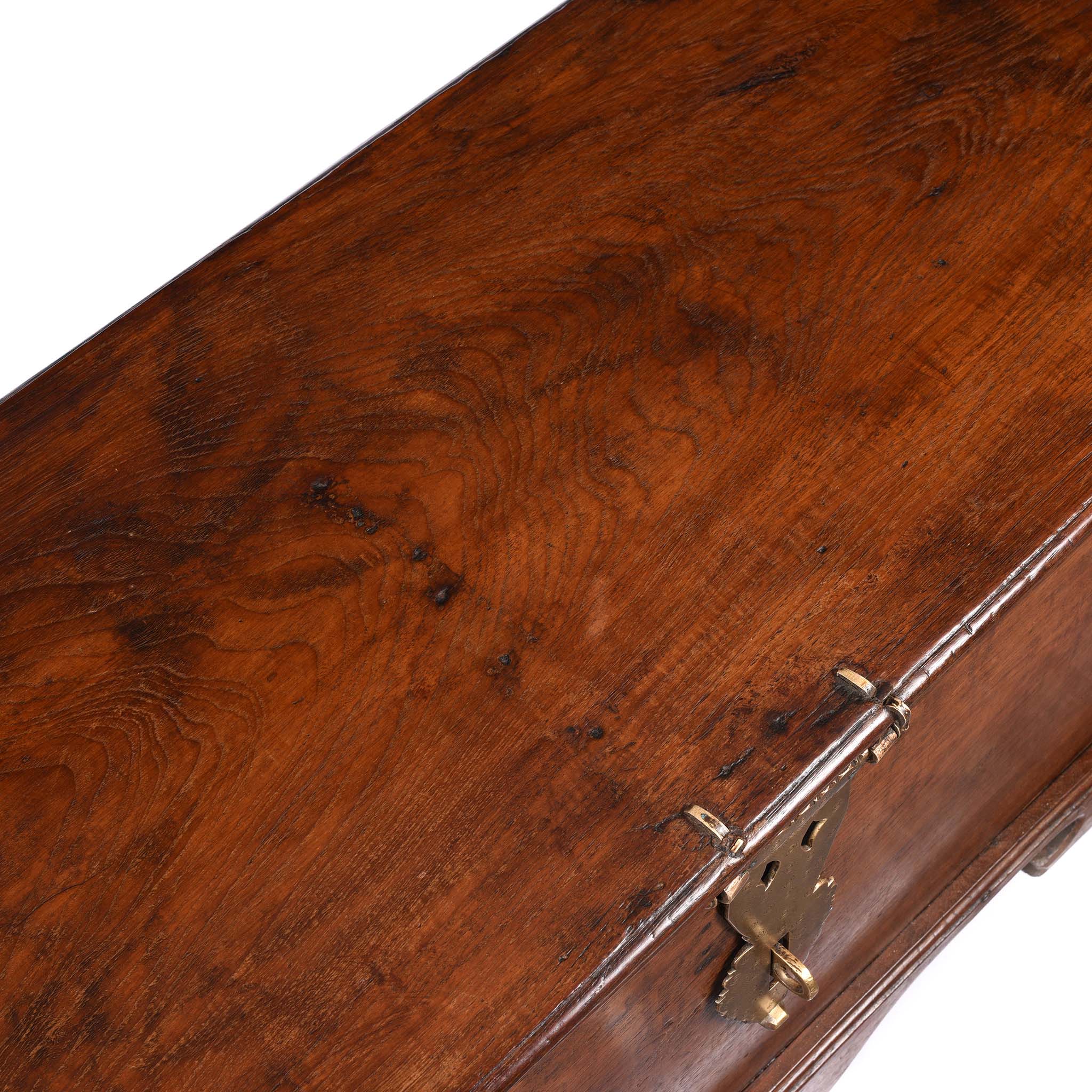 Brass Bound Teak Chest From South India - 19th Century - Image 9