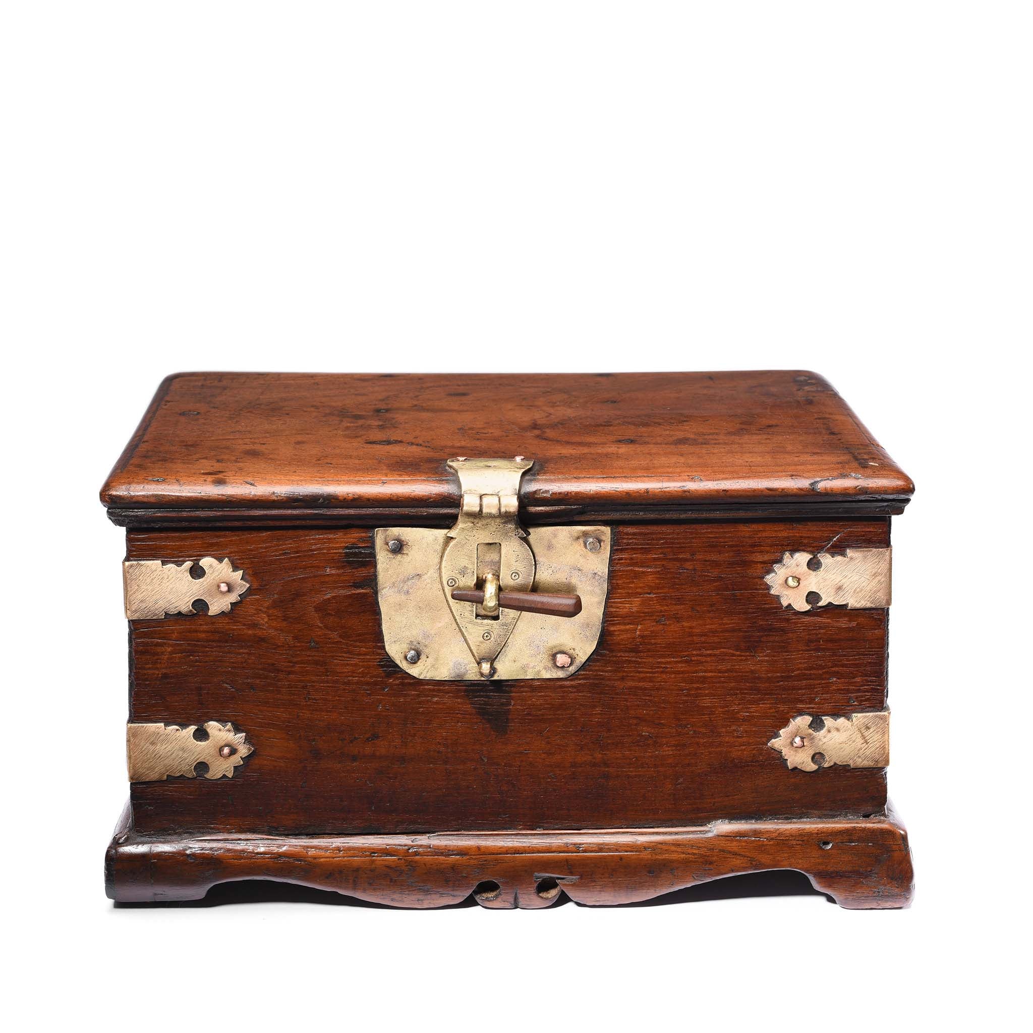 Brass Bound Teak Chest - 19thC
