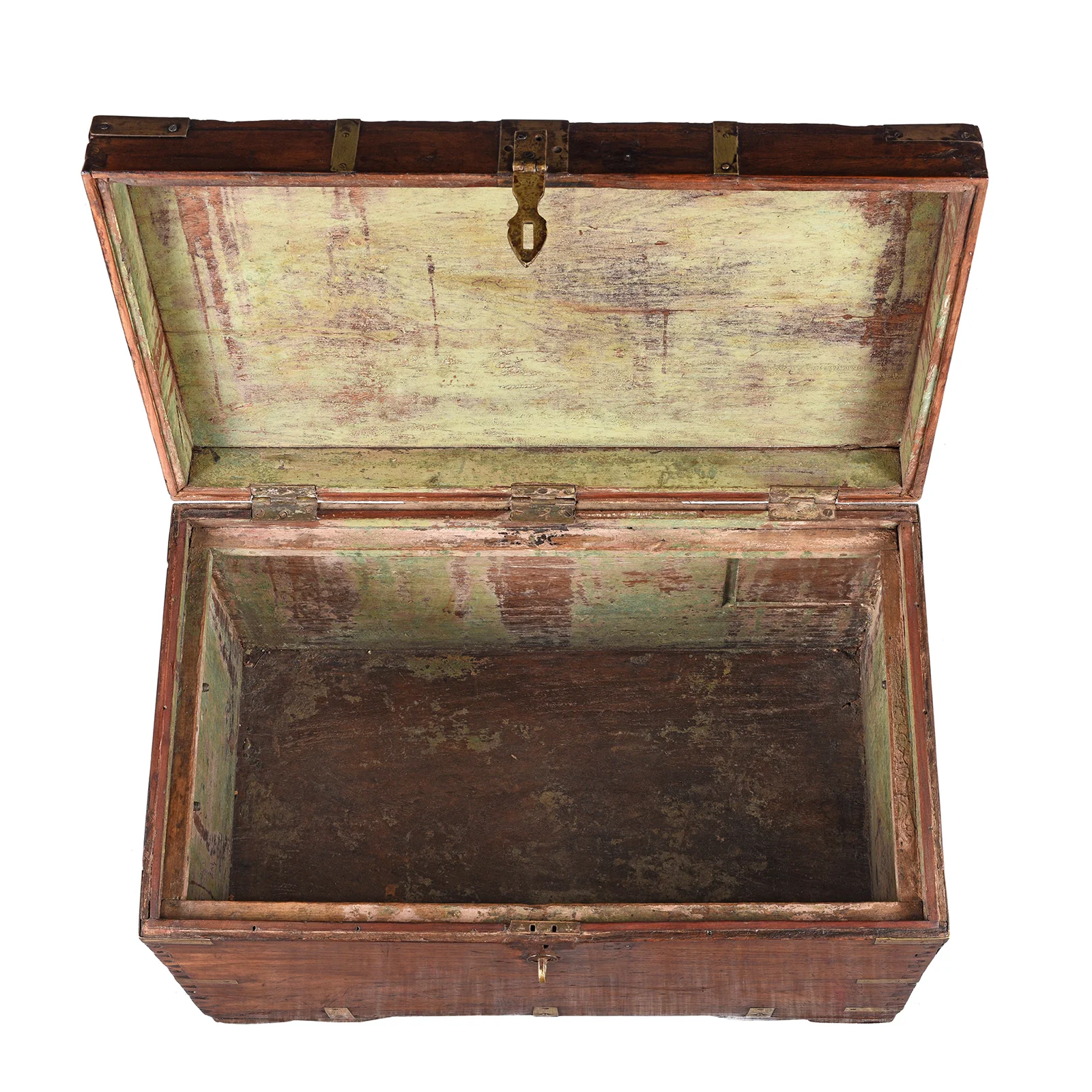 Brass Bound Teak Indian Military Chest From Rajasthan -19th Century - Image 4