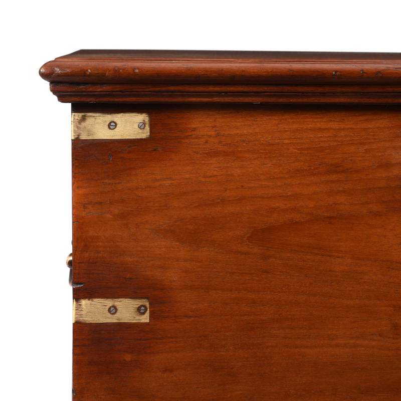 Brass Bound Teak Chest From India - 19thC - Image 2