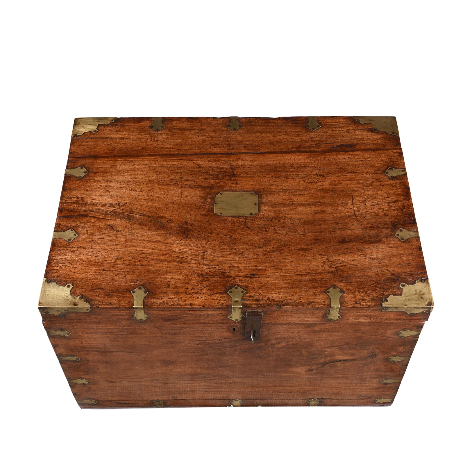 Brass Bound Teak Indian Military Chest -19th Century - Image 3