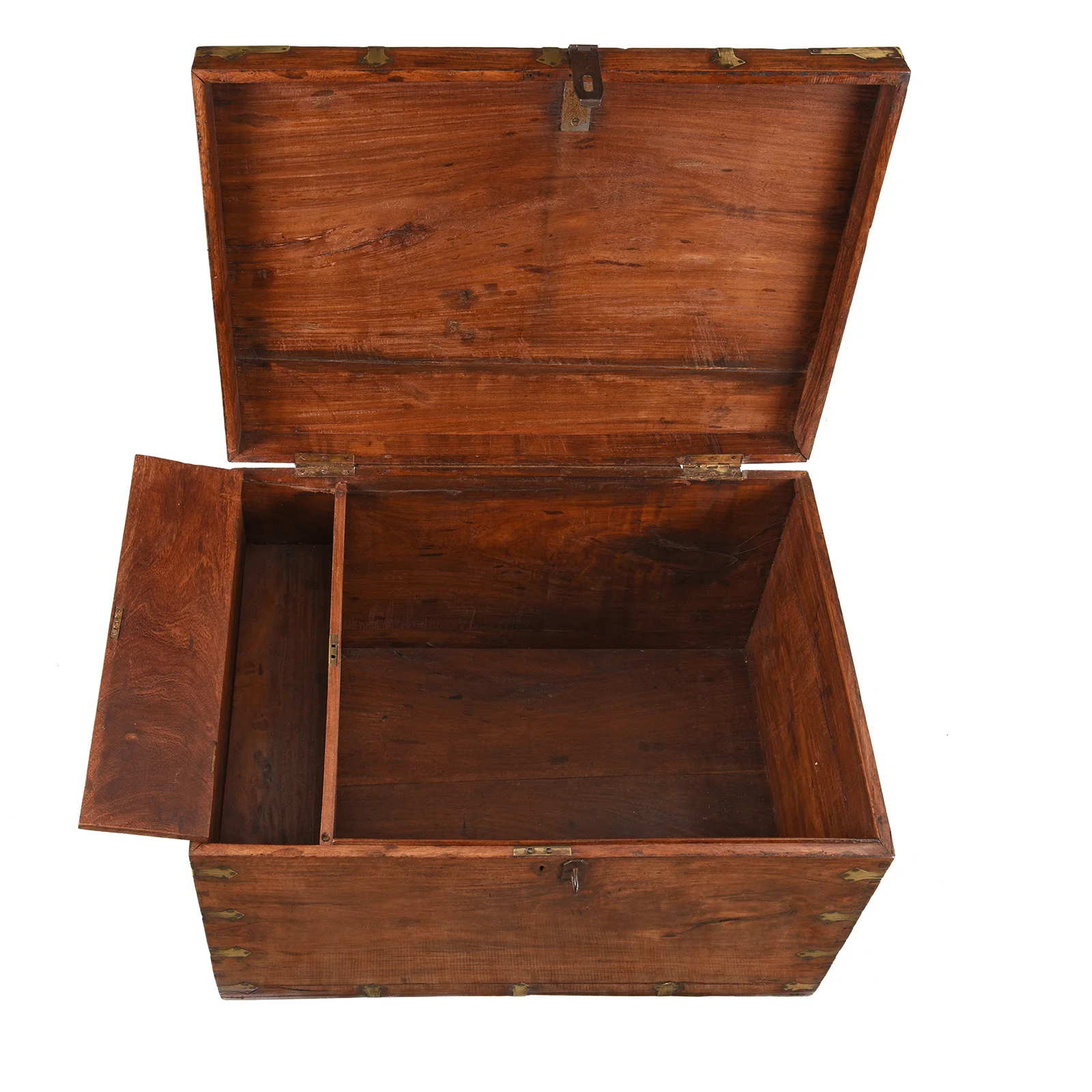 Brass Bound Teak Indian Military Chest -19th Century - Image 4