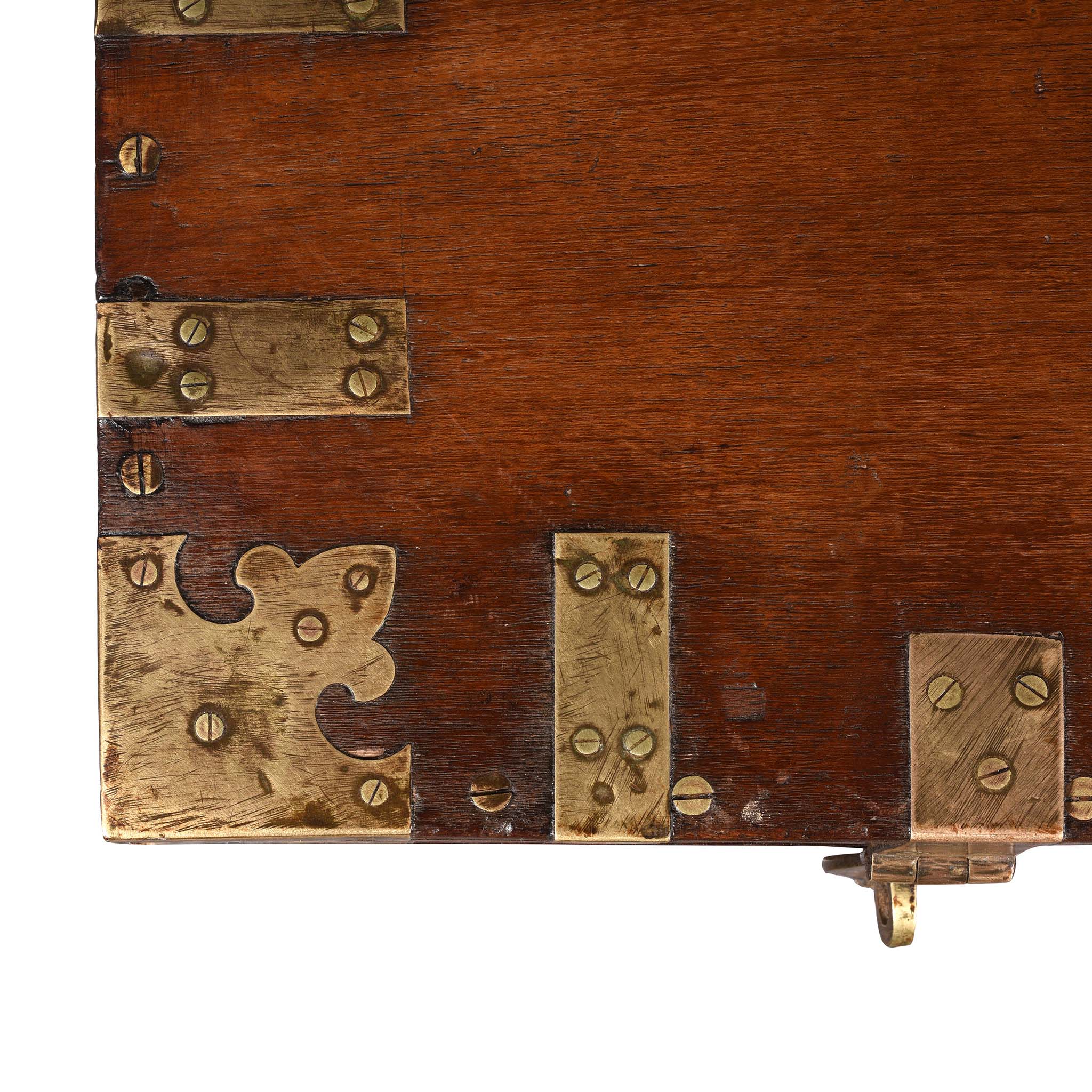 Brass Bound Indian Teak Military Chest -19thC - Image 13
