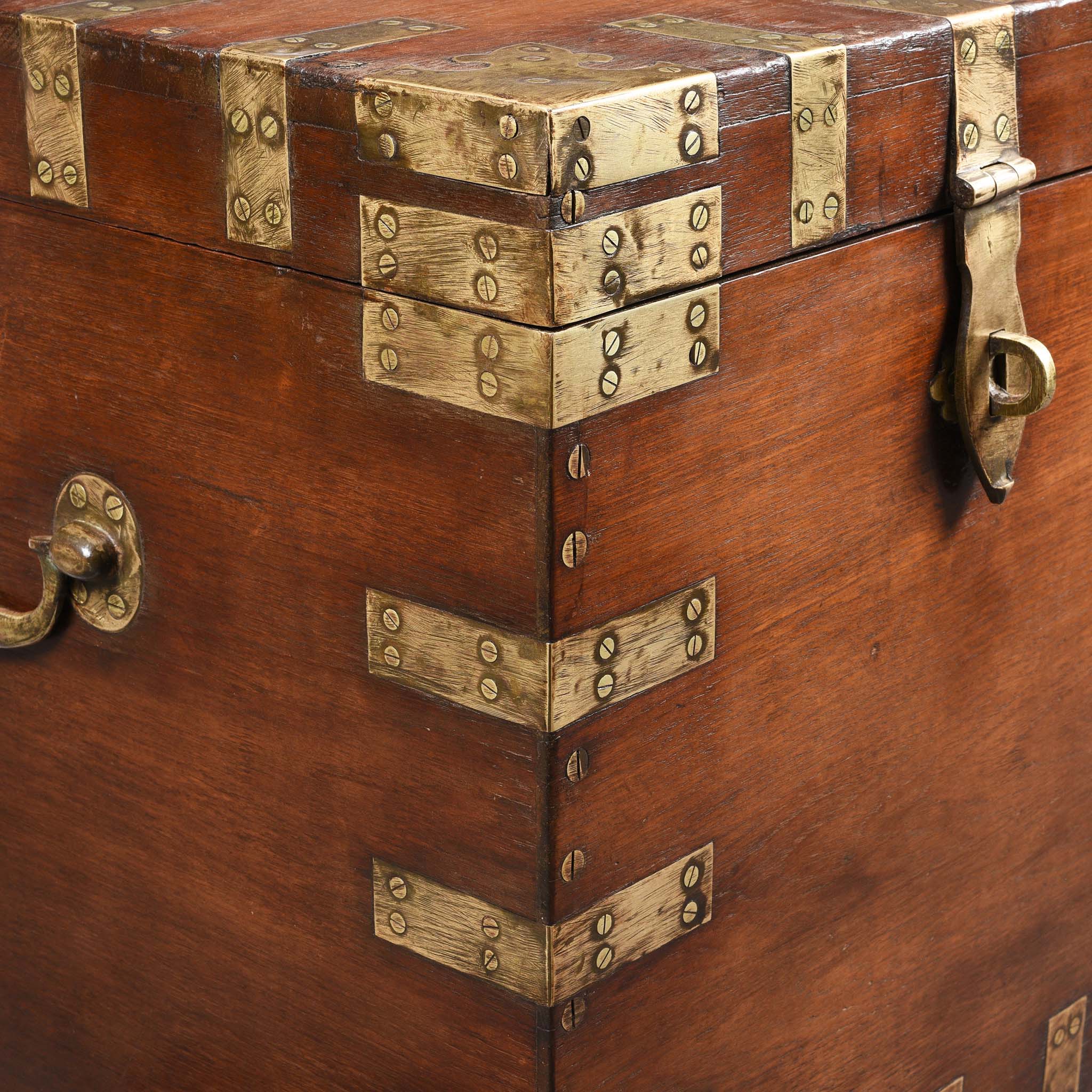 Brass Bound Indian Teak Military Chest -19thC - Image 18