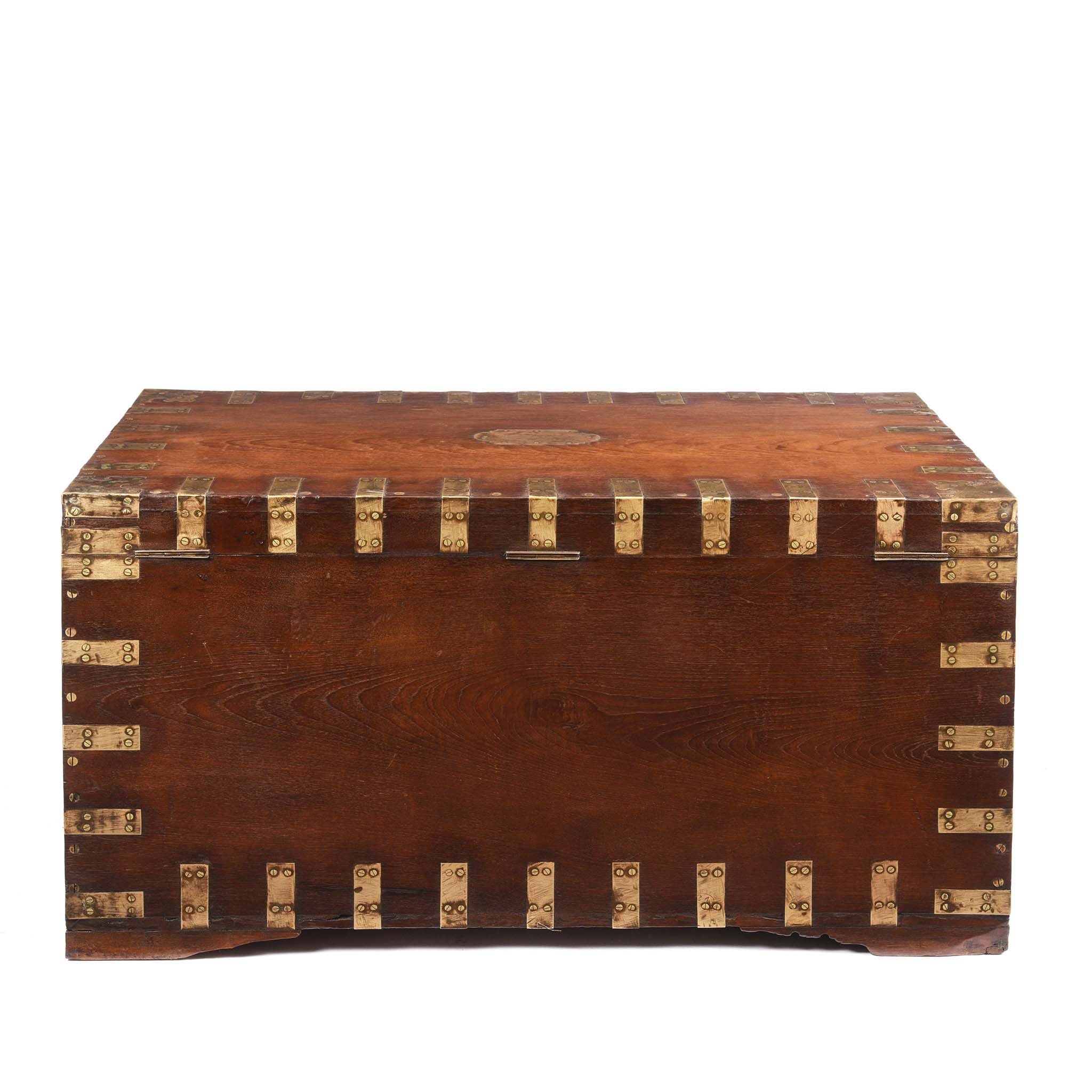 Brass Bound Indian Teak Military Chest -19thC - Image 19