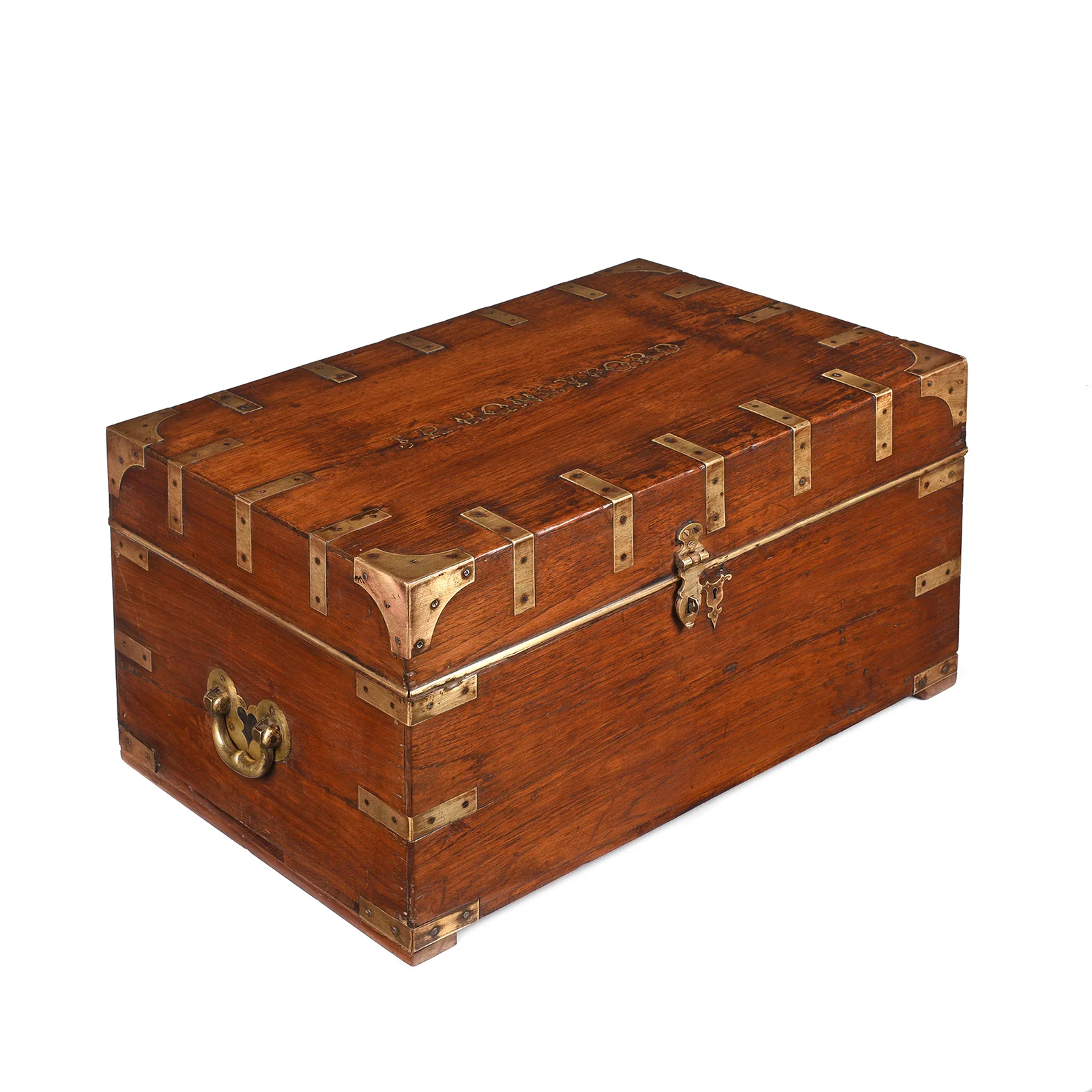 Brass Bound Military Chest Belonging to JR Honeyford -19th Century - Image 4