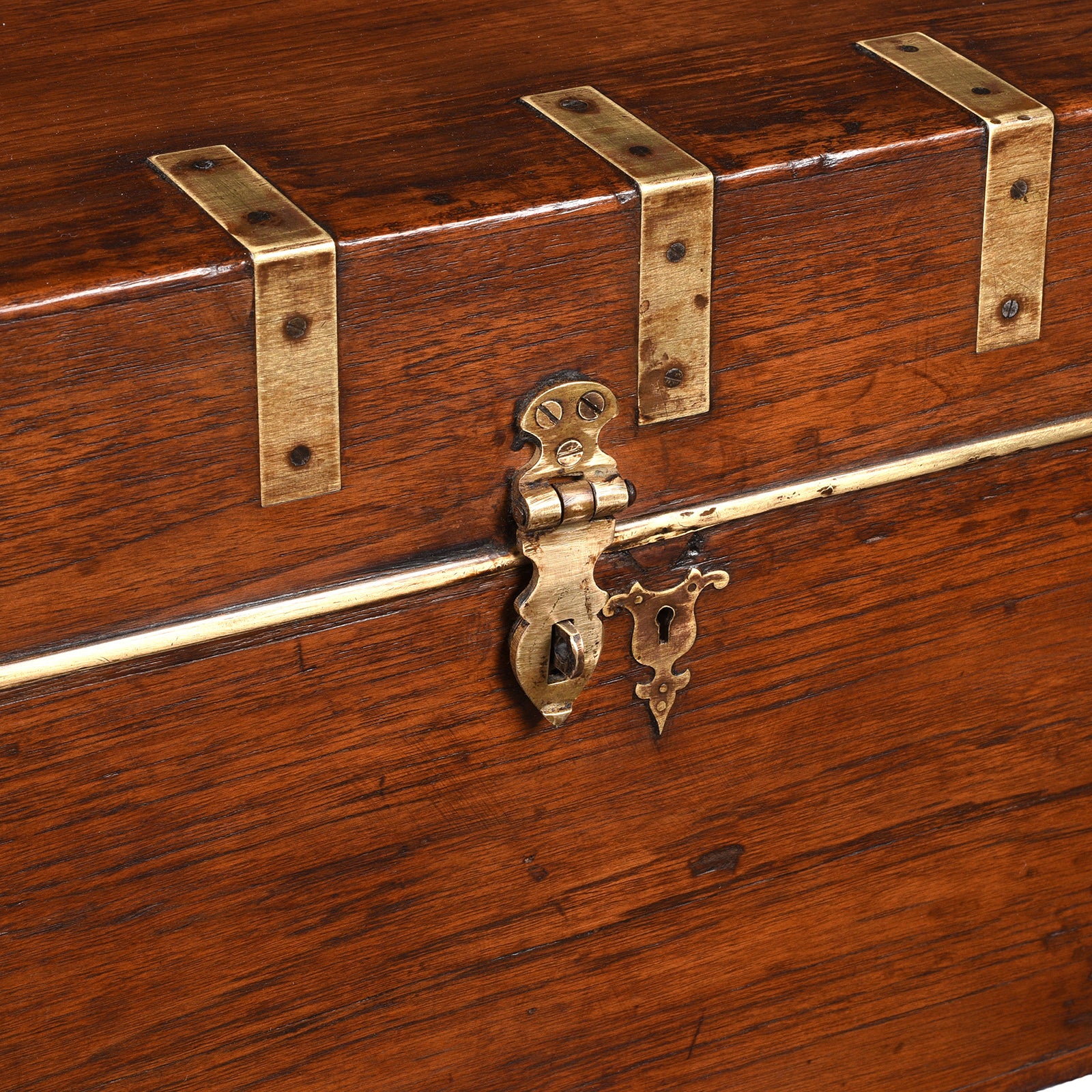 Brass Bound Military Chest Belonging to JR Honeyford -19th Century - Image 8