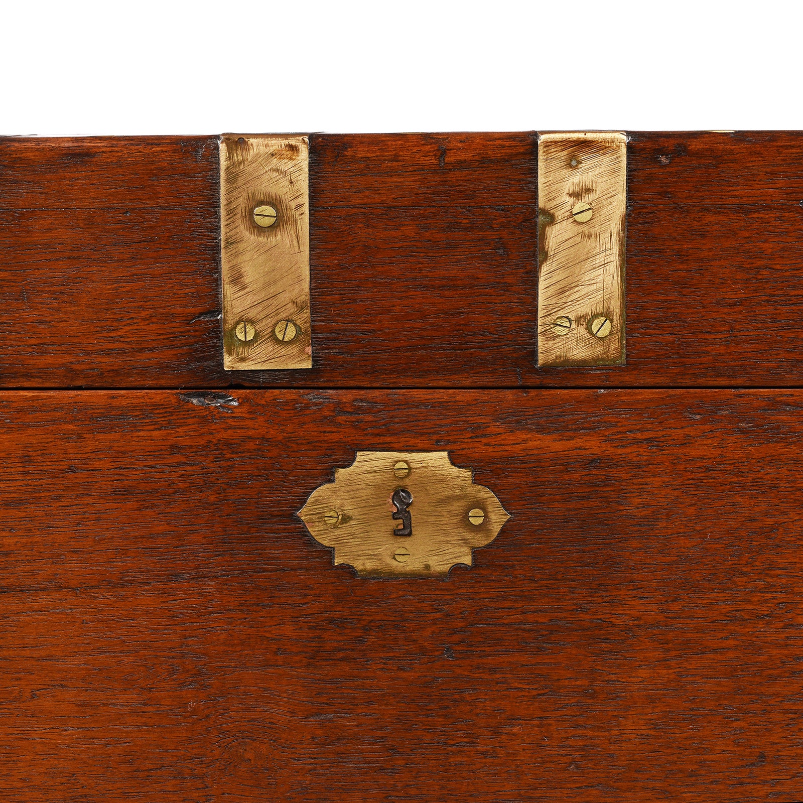 Brass Bound Teak Military Chest From Hyderabad -19th Century - Image 10