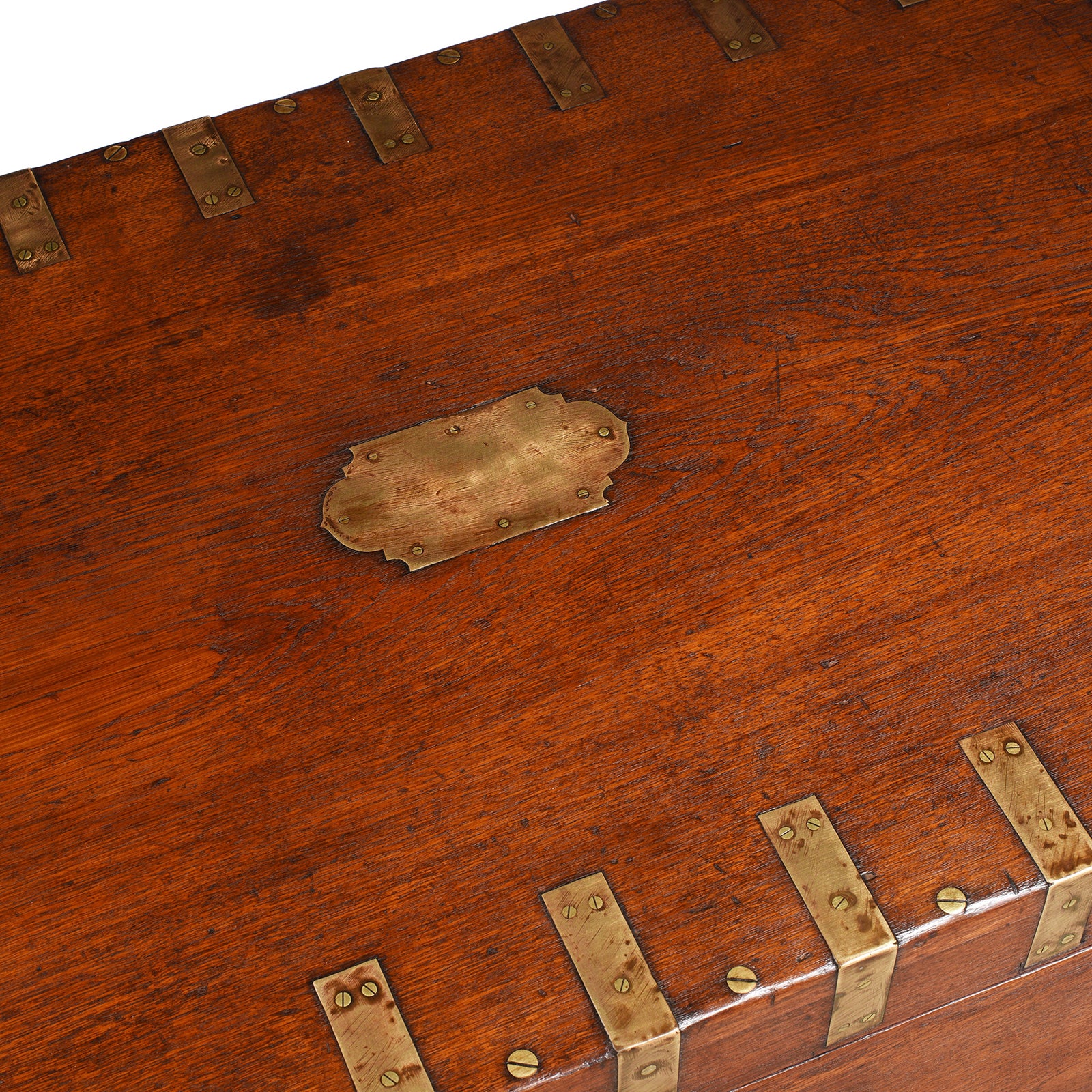 Brass Bound Teak Military Chest From Hyderabad -19th Century - Image 12