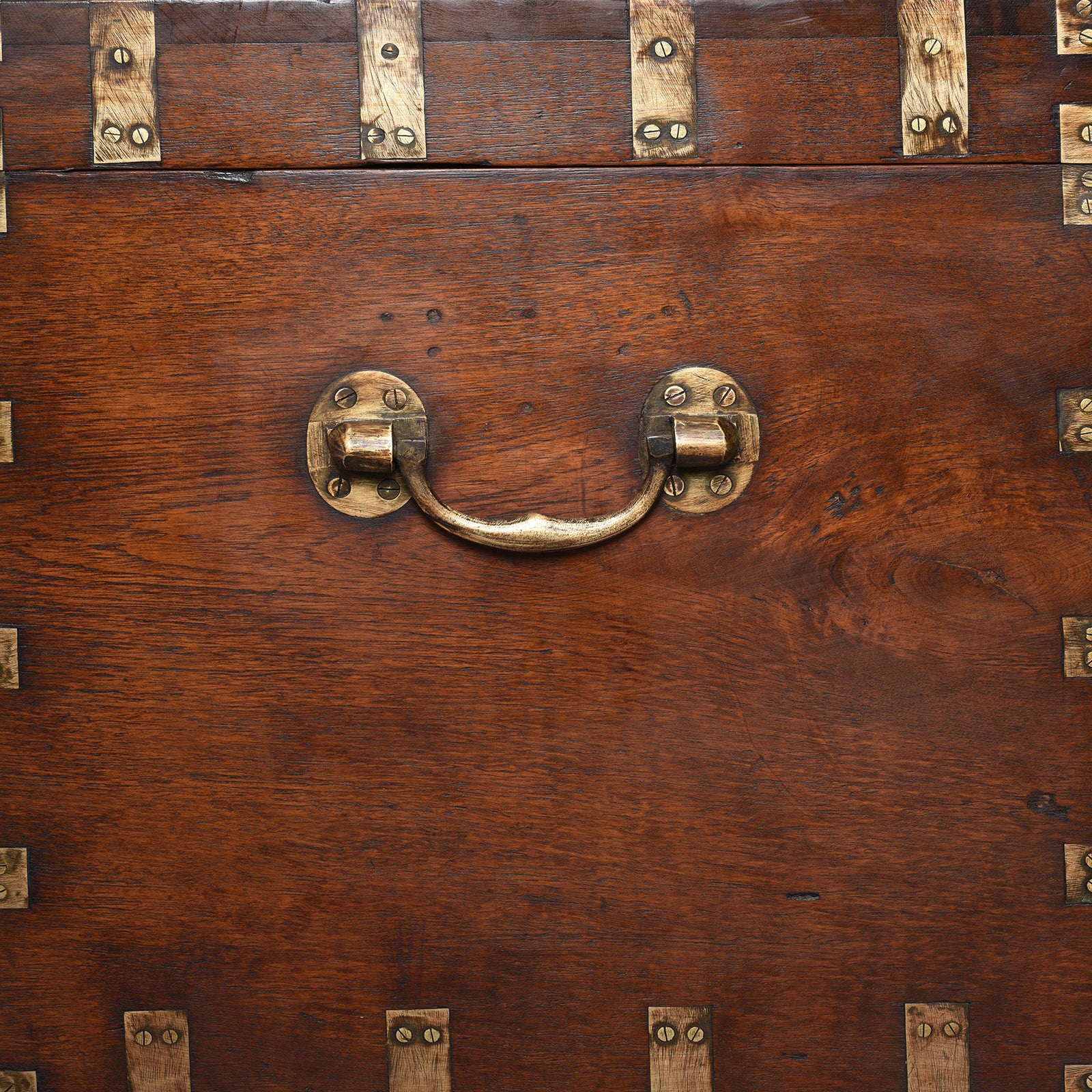 Brass Bound Teak Military Chest From Hyderabad -19th Century - Image 13