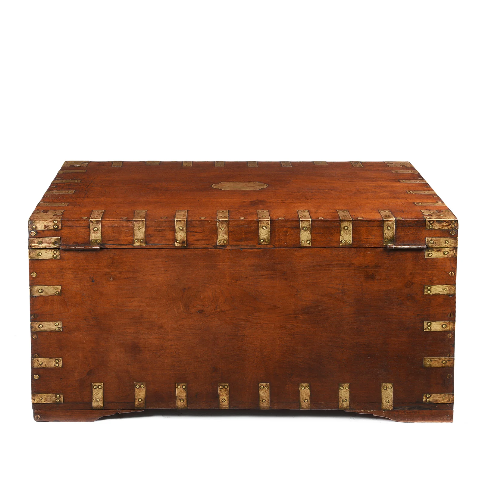 Brass Bound Teak Military Chest From Hyderabad -19th Century - Image 14