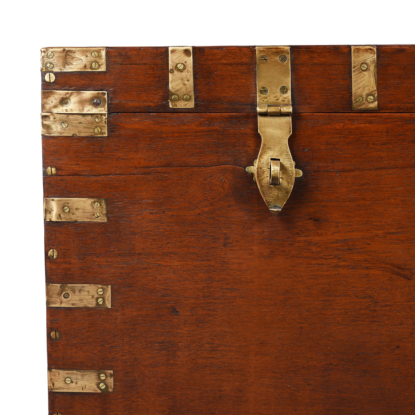 Brass Bound Teak Military Chest From Hyderabad -19th Century - Image 2