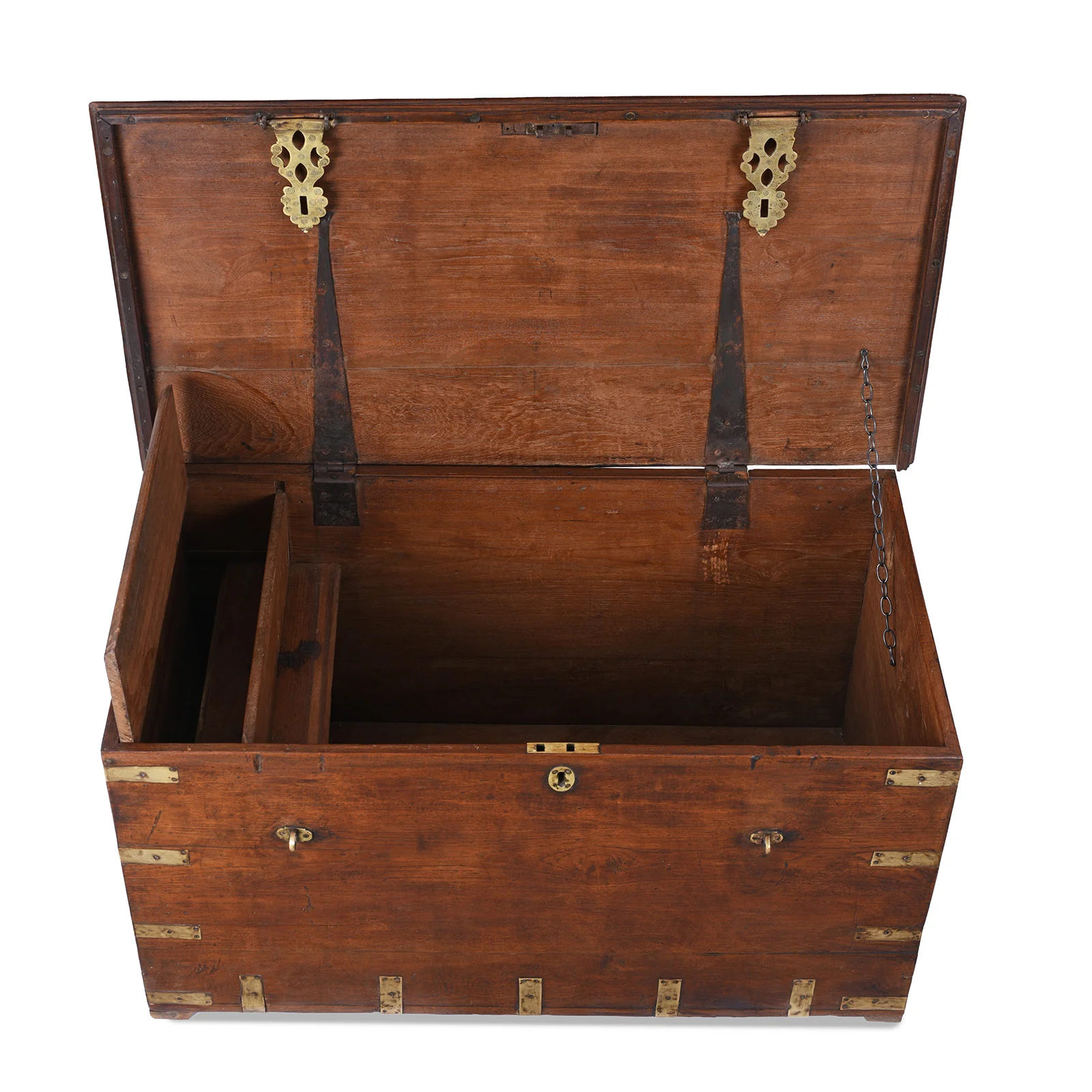 Brass Bound Teak Military Chest - 18th Century - Image 3