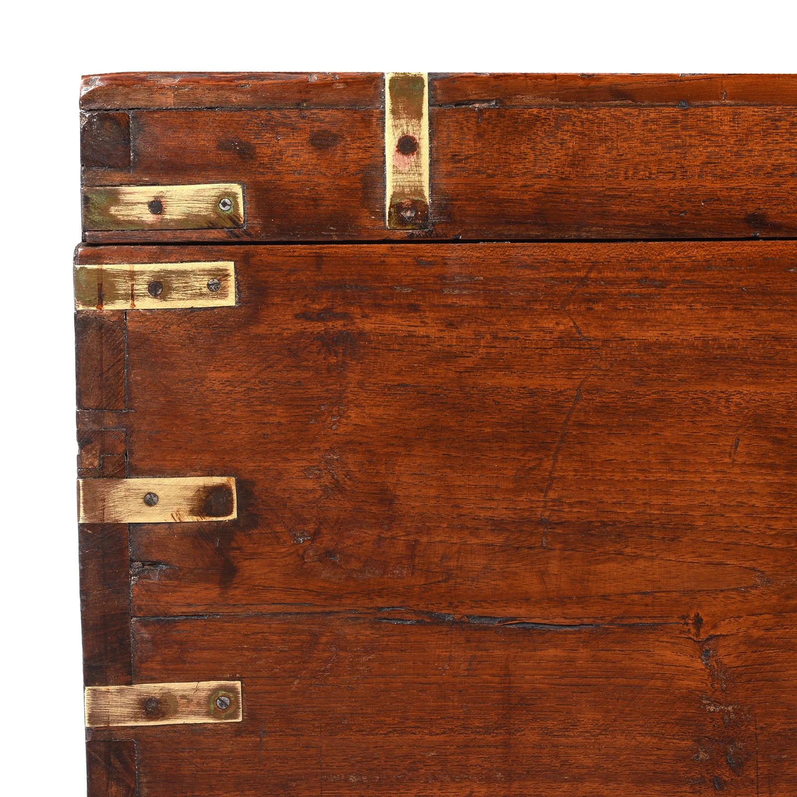 Brass Bound Indian Military Chest -19th Century - Image 3