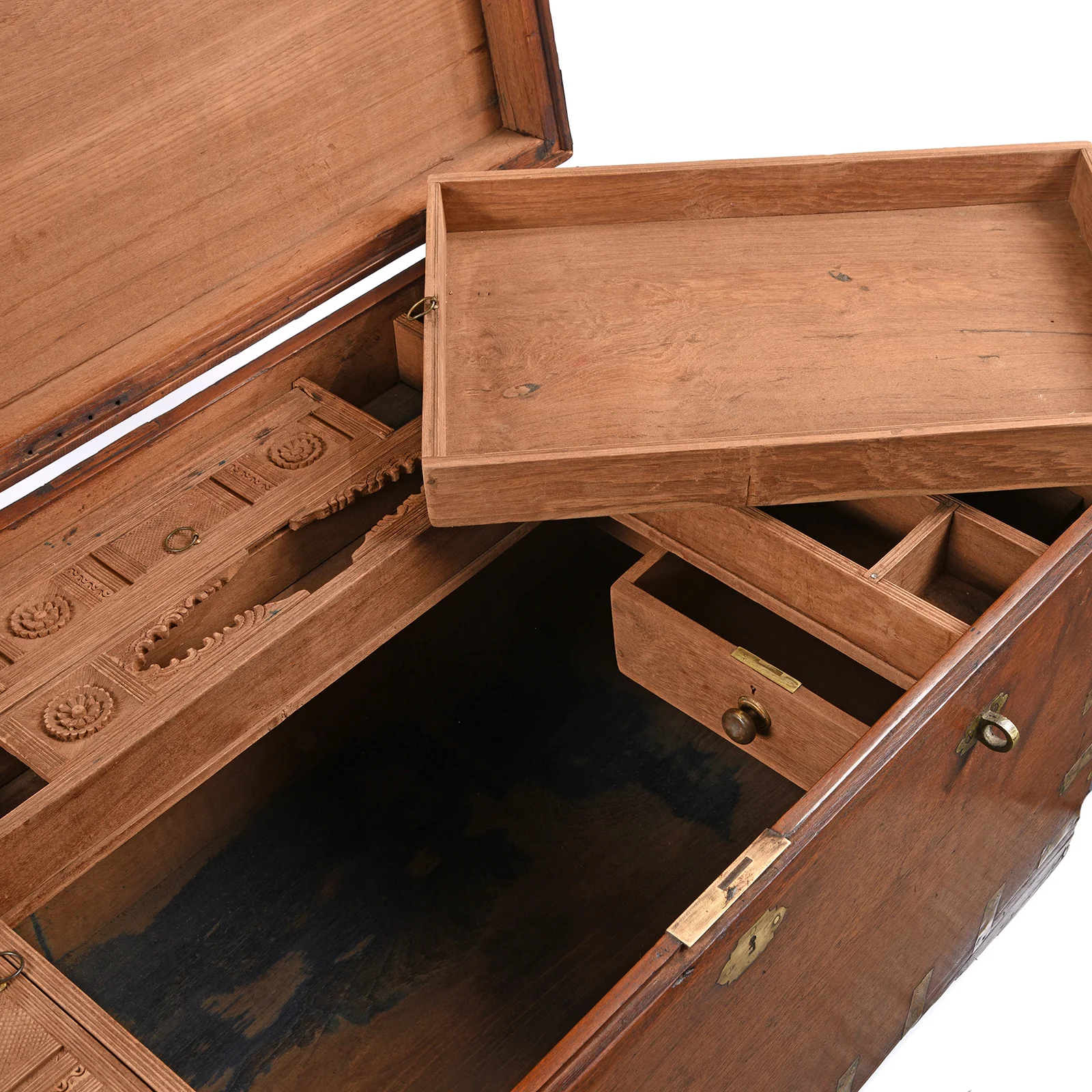 Brass Bound Teak Military Chest From Hyderabad -19th Century - Image 9