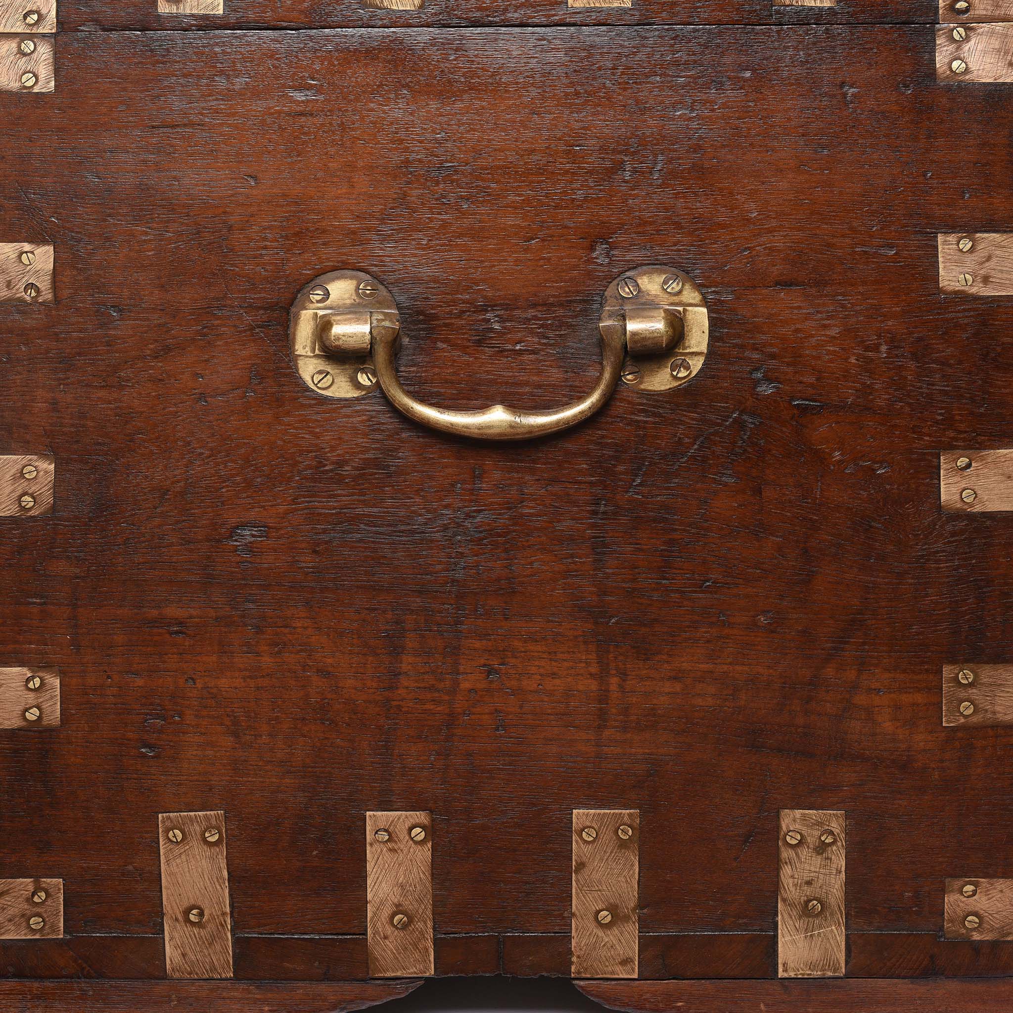 Brass Bound Teak Indian Military Chest - 19thC - Image 11