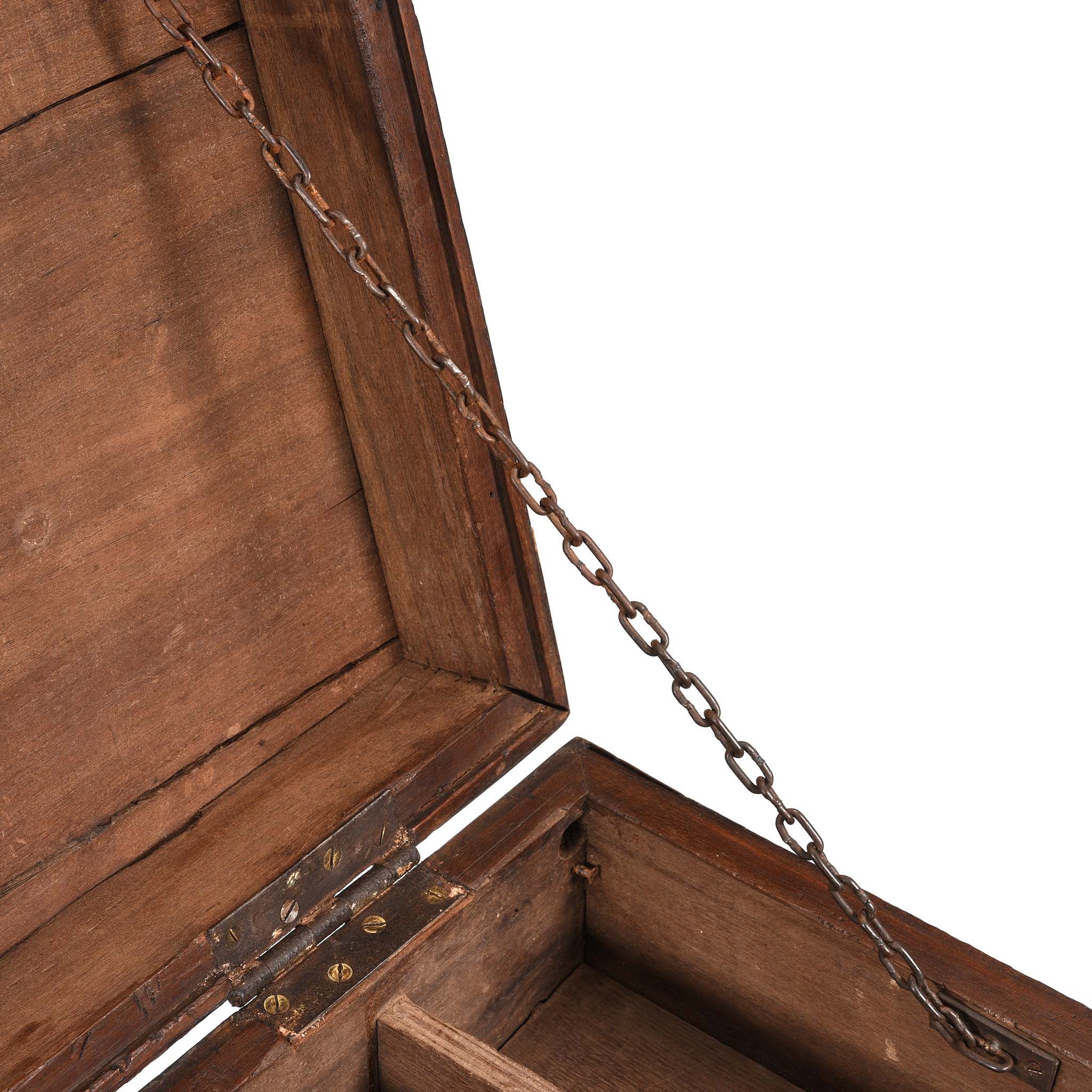 Brass Bound Teak Indian Military Chest - 19thC - Image 14