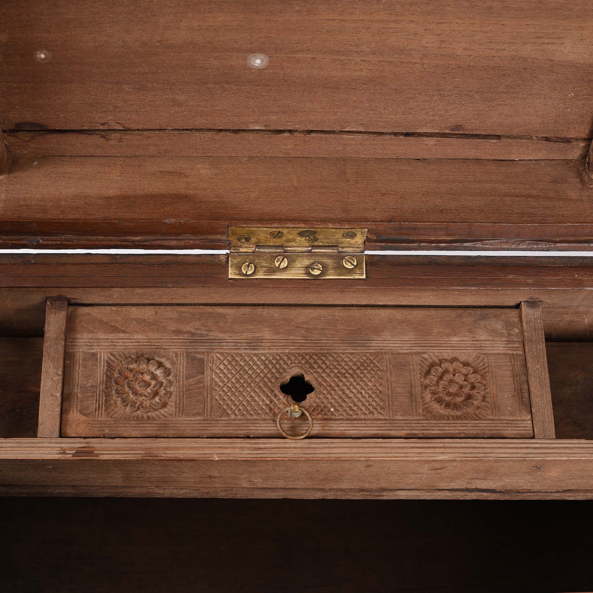 Brass Bound Teak Indian Military Chest - 19thC - Image 5