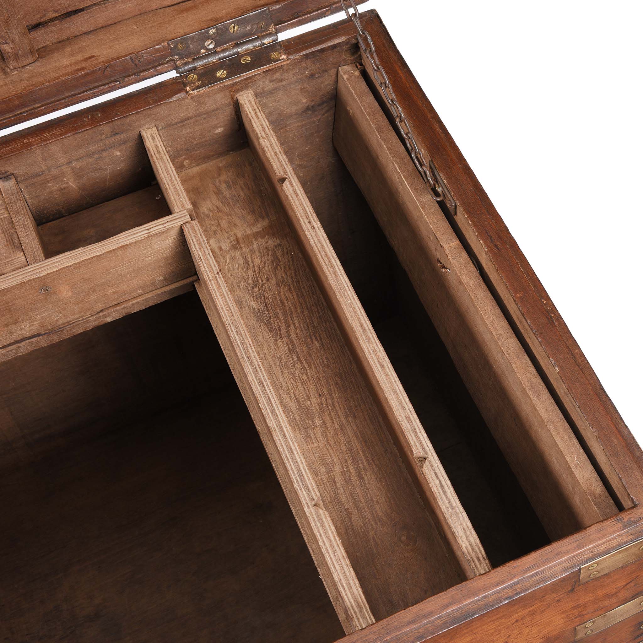 Brass Bound Teak Indian Military Chest - 19thC - Image 6