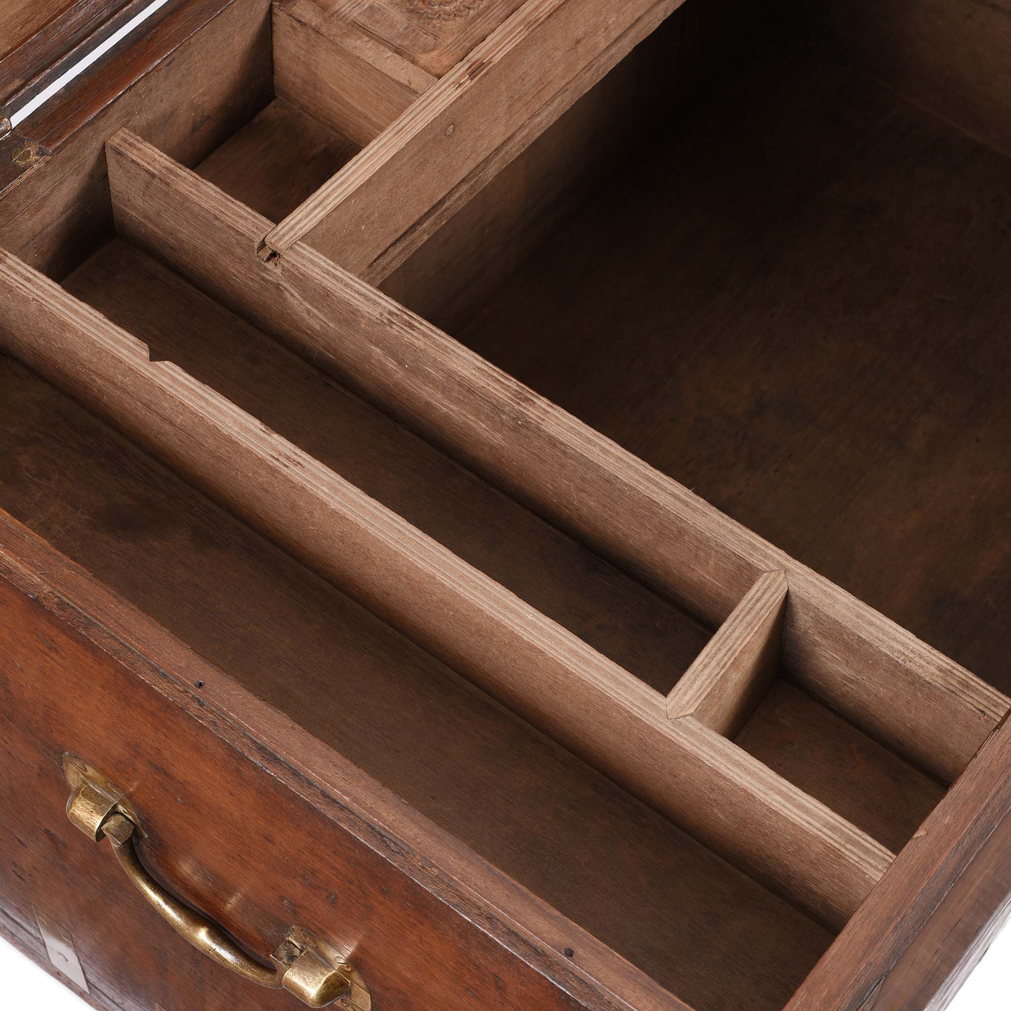 Brass Bound Teak Indian Military Chest - 19thC - Image 7