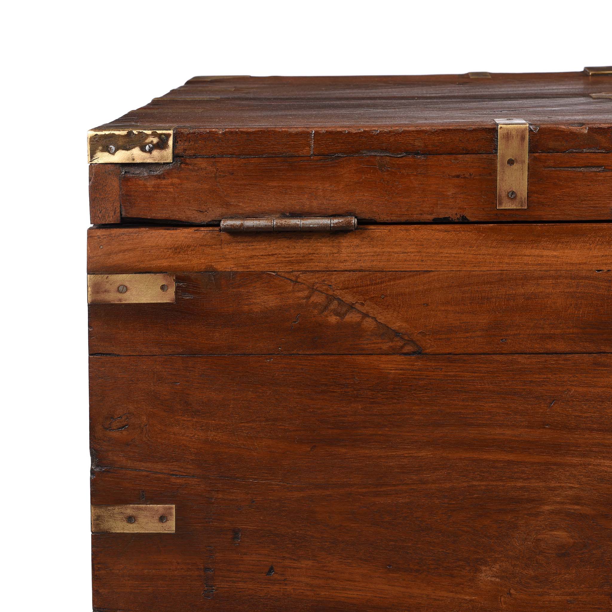 Brass Bound Teak Military Chest From Rajasthan  -19thC - Image 12