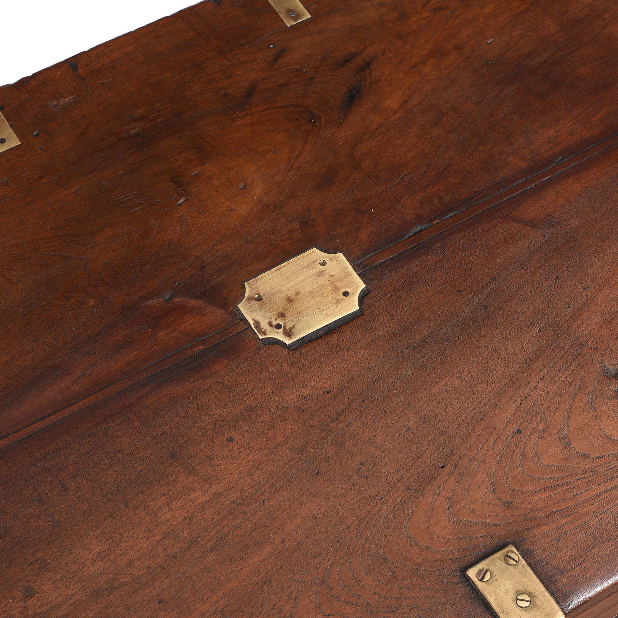 Brass Bound Teak Military Chest From Rajasthan  -19thC - Image 5
