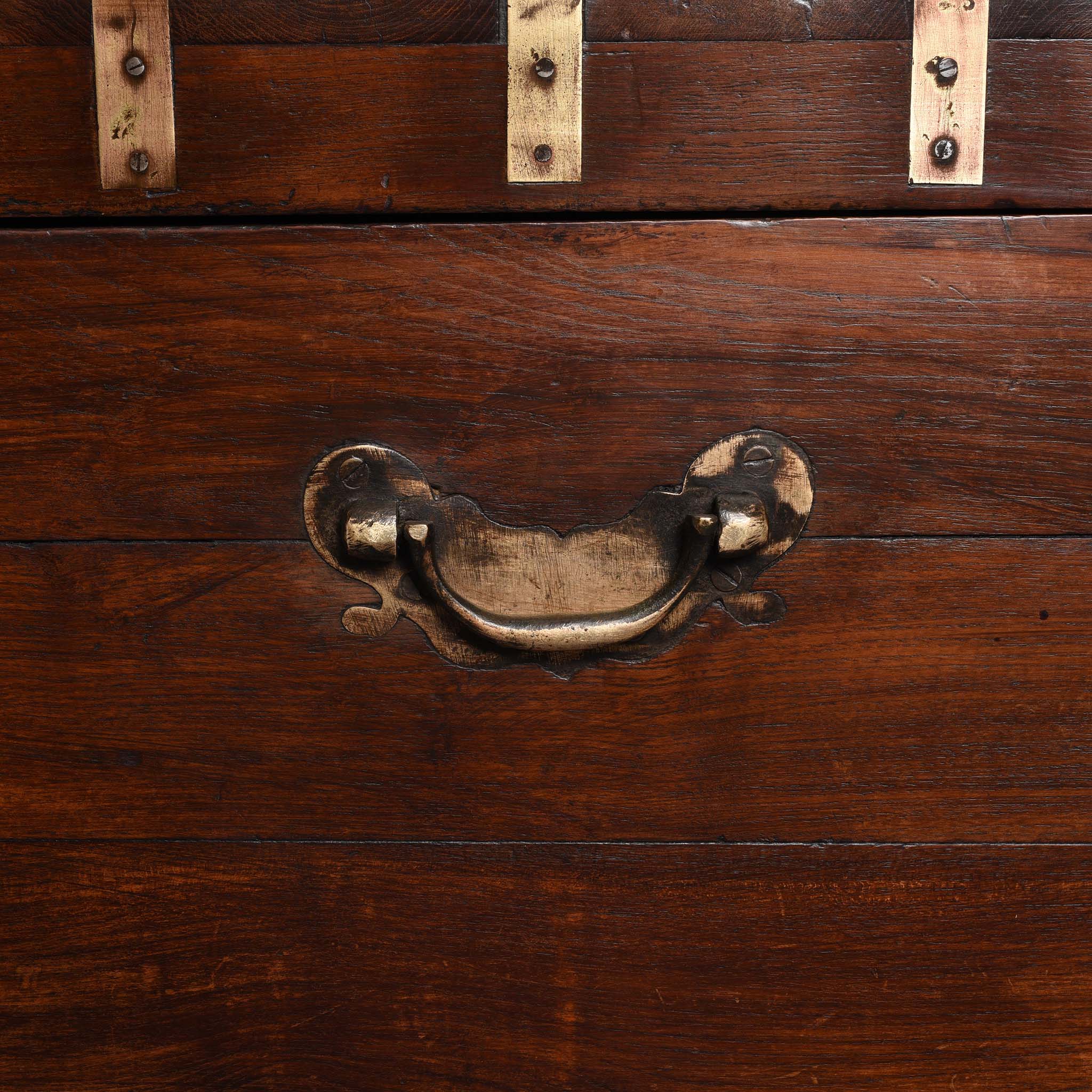 Brass Bound Teak Military Chest From Rajasthan  -19thC - Image 8