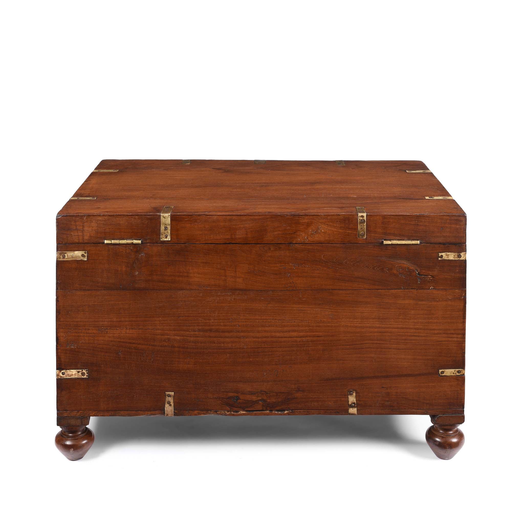 Brass Bound Teak Indian Military Chest From South India -19thC - Image 11
