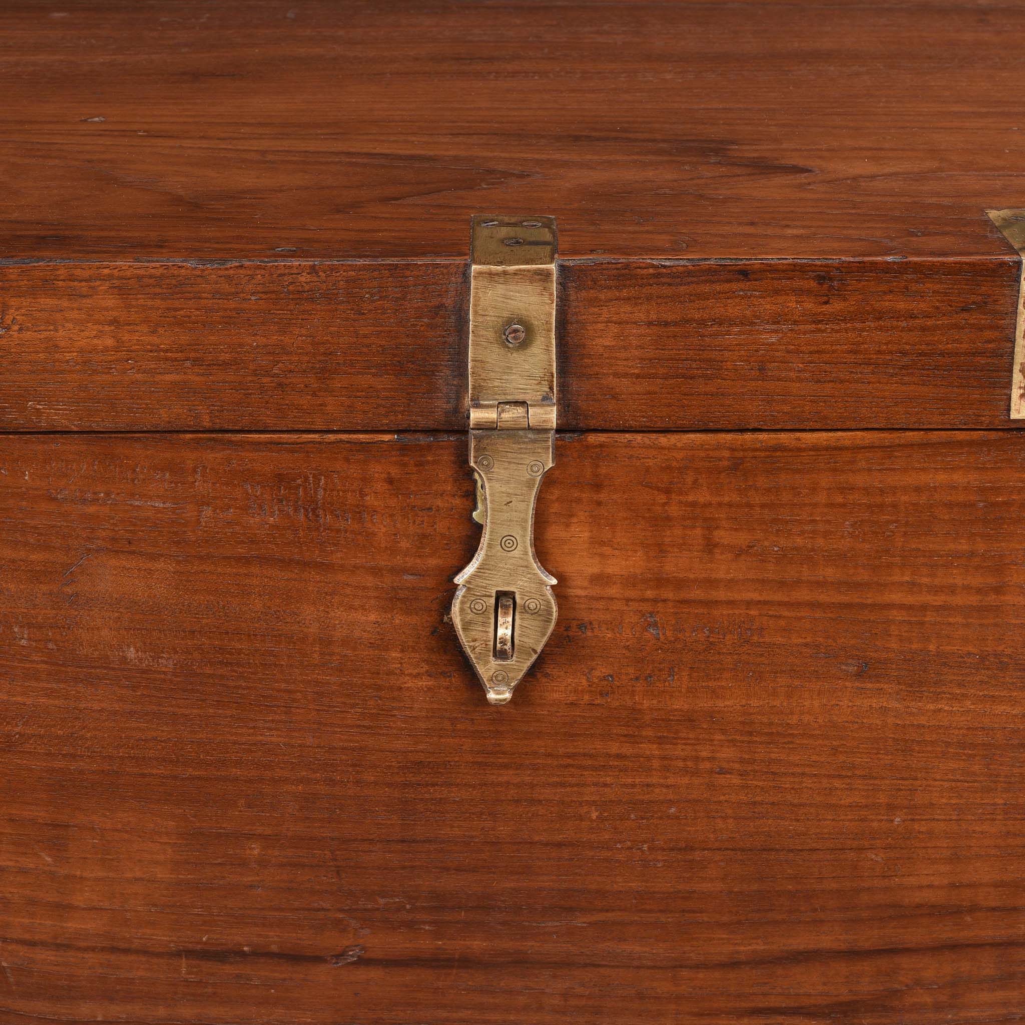 Brass Bound Teak Indian Military Chest From South India -19thC - Image 9
