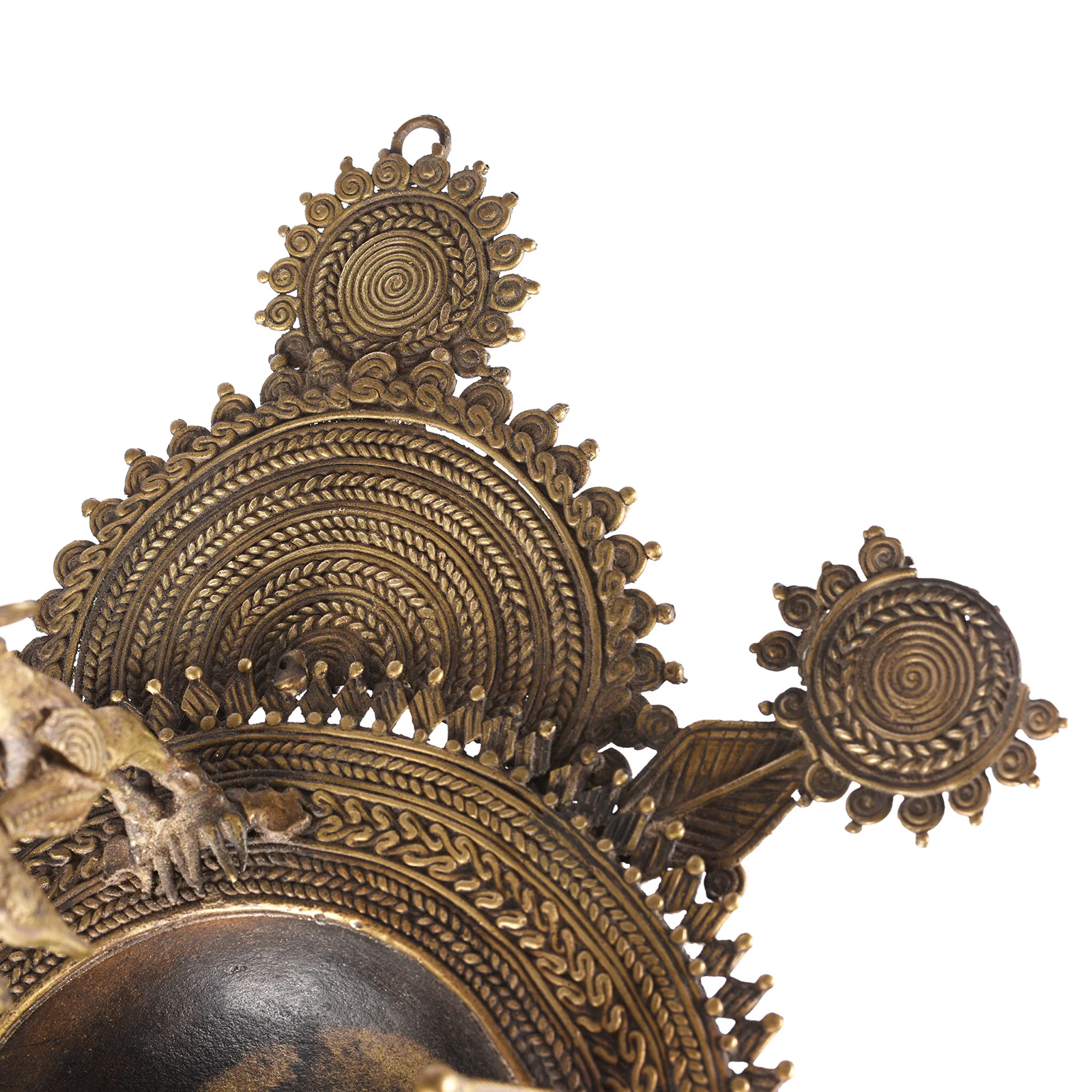 Brass Dhokra Tree Of Life Oil Lamp From Chhattisgarh - Ca 1900 - Image 5