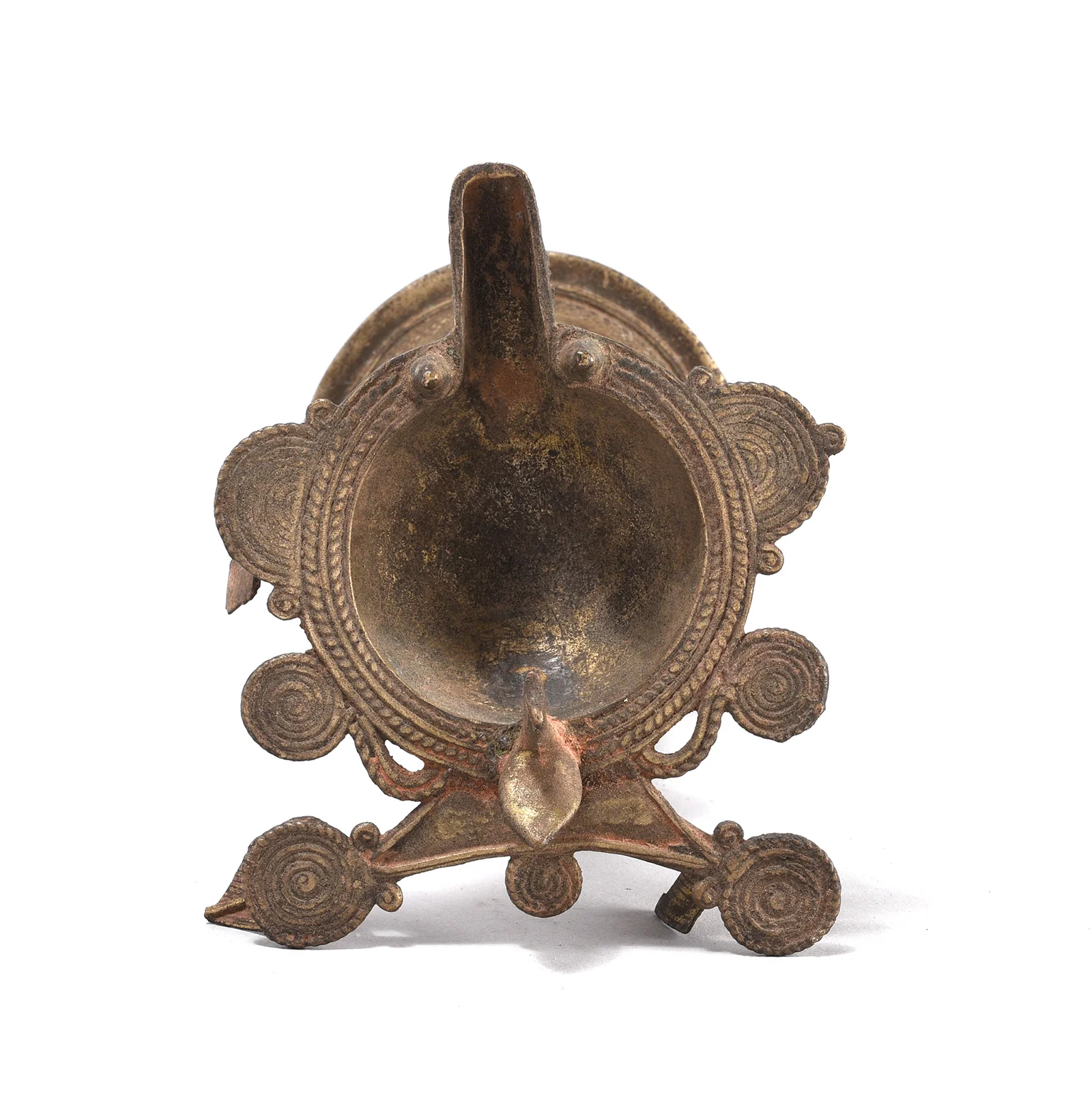 Brass Dhokra Work Bastar Oil Lamp From Chhattisgarh - Ca 1910 - Image 4