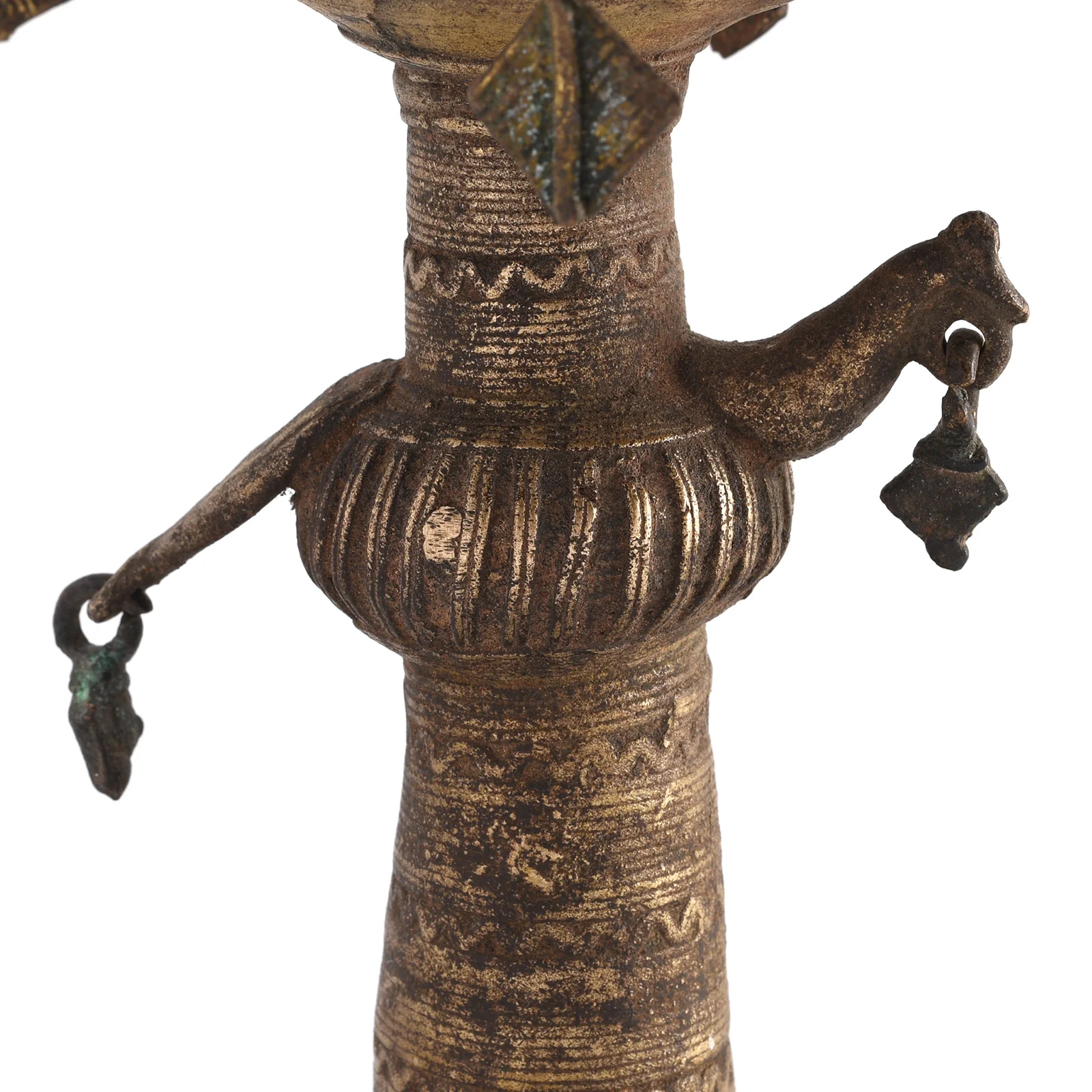 Brass Dhokra Work Bastar Oil Lamp From Chhattisgarh - Ca 1910 - Image 5