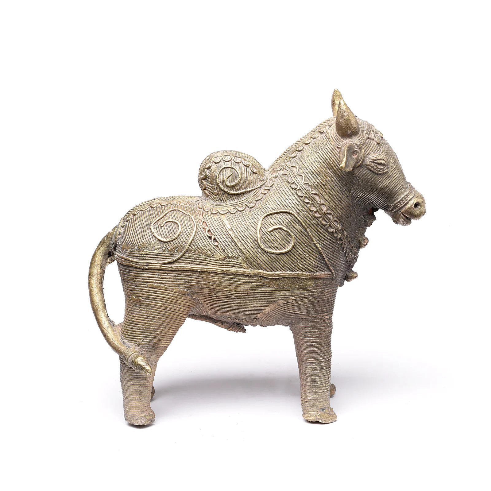 Brass Dhokra Work Nandi Bull From Orissa - Image 3