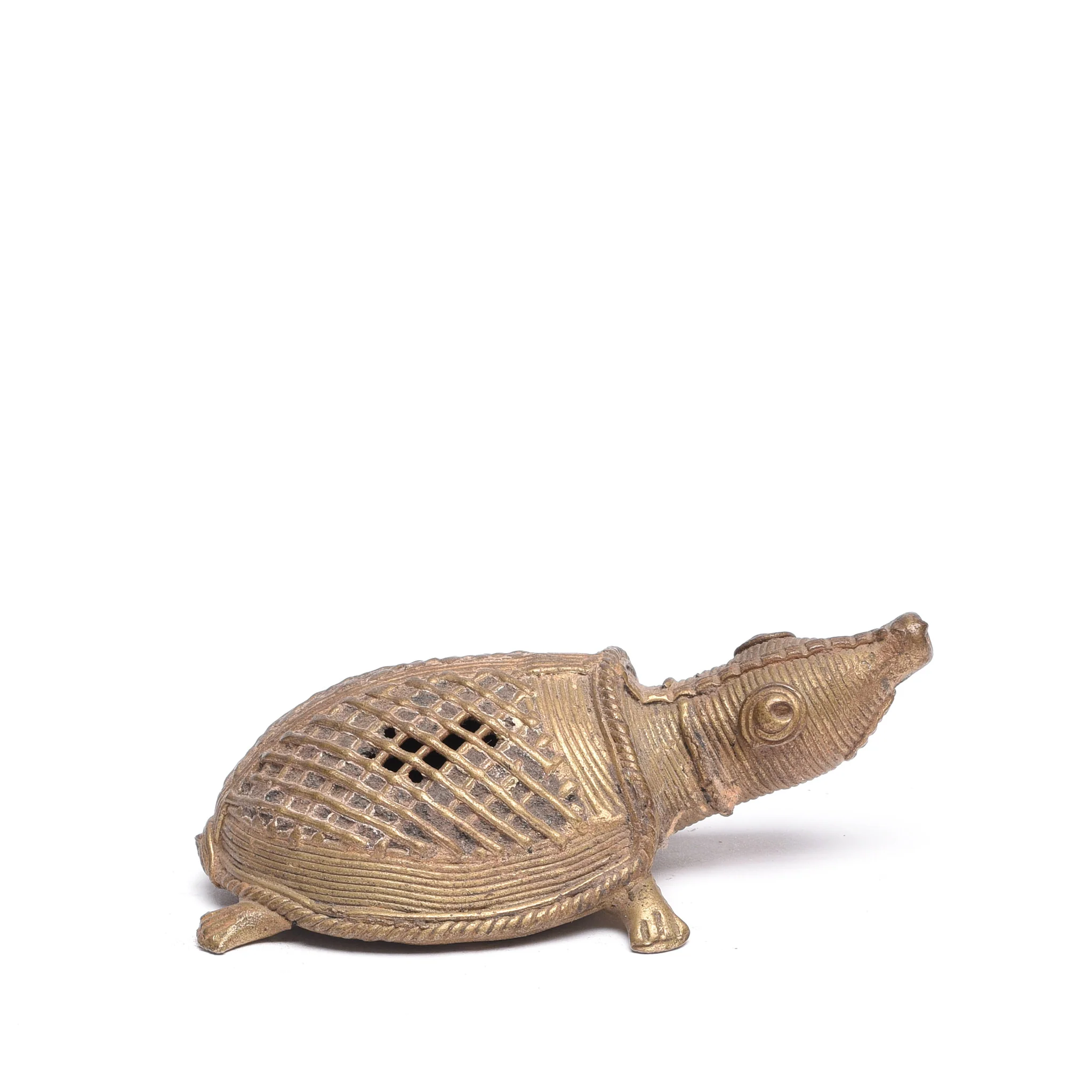 Brass Dhokra Work Jali Turtle From Orissa