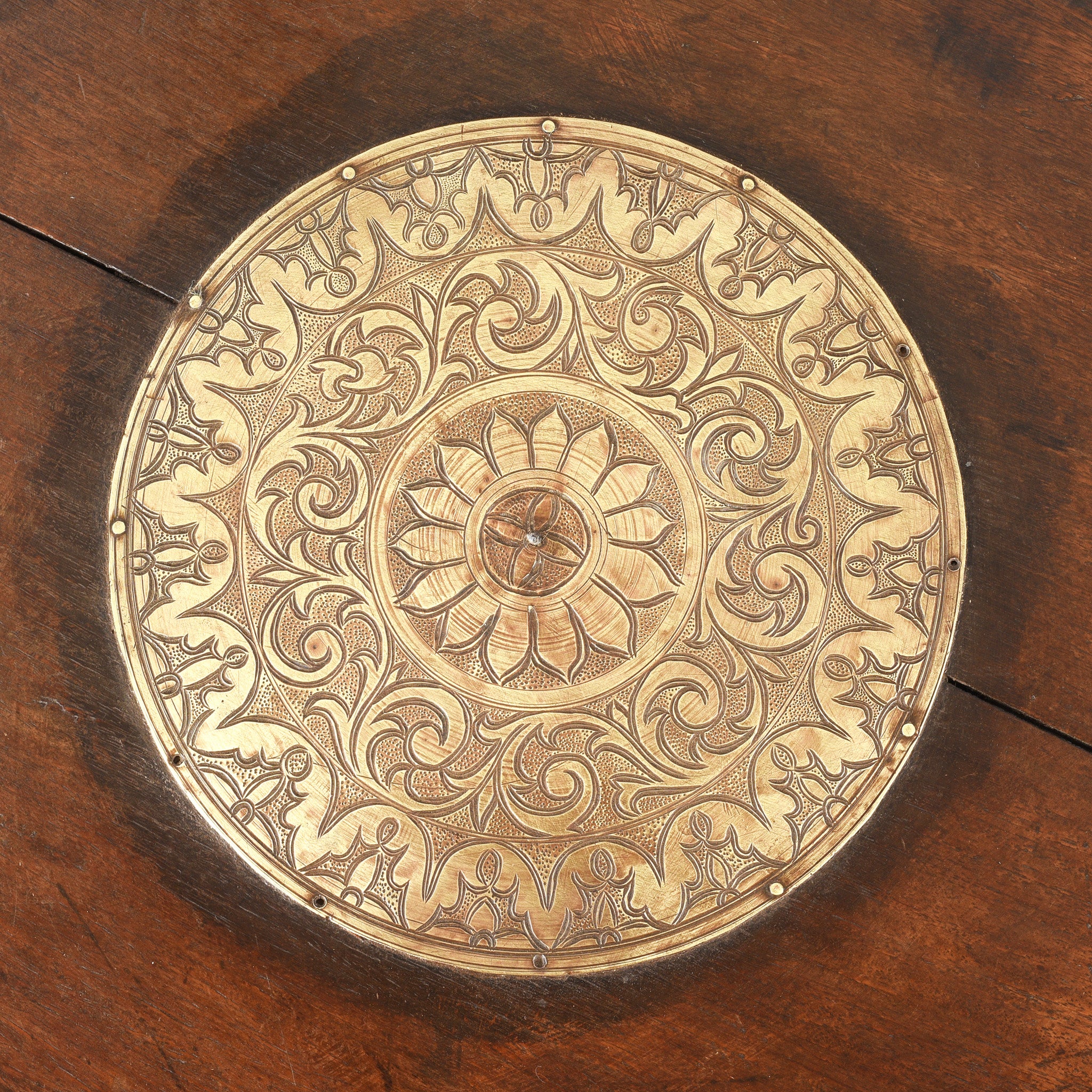 Brass Hexagonal Bajot Prayer Table From Shekhawati - 19th Century - Image 5
