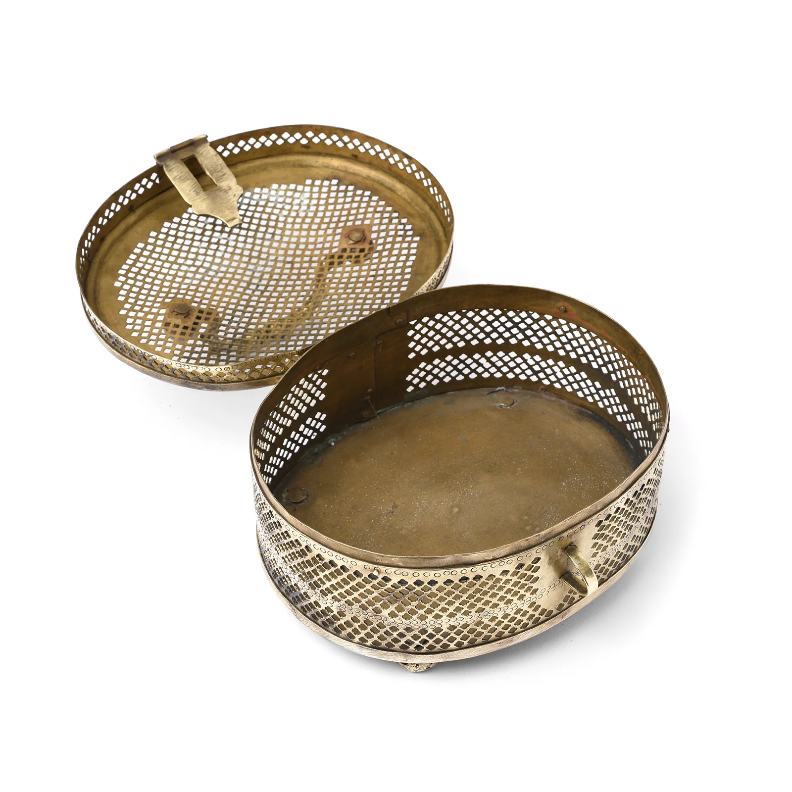 Large Brass Jali Paan Box From India - Early 20thC - Image 3