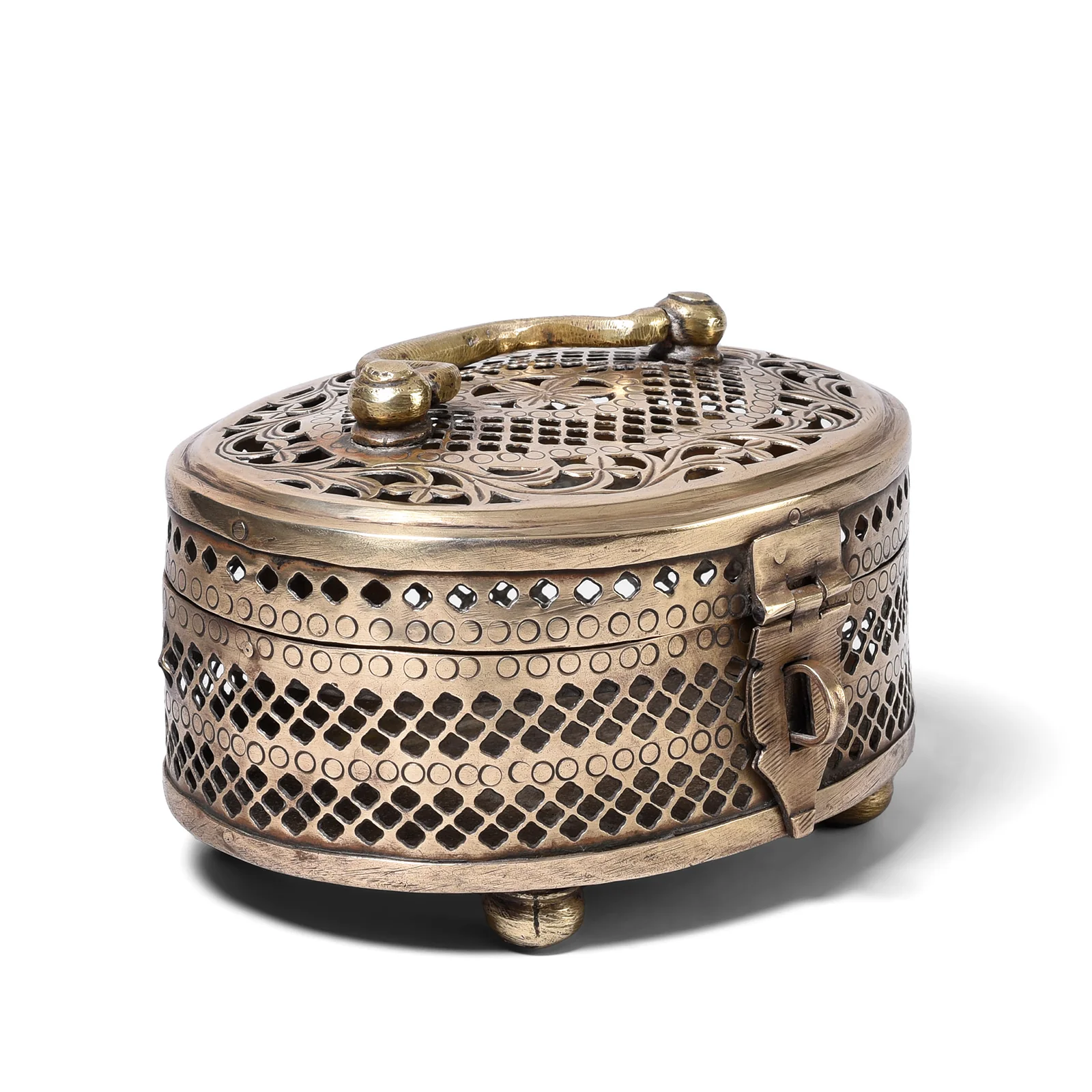 Brass Jali Box From Rajasthan - Early 20th Century - Image 2