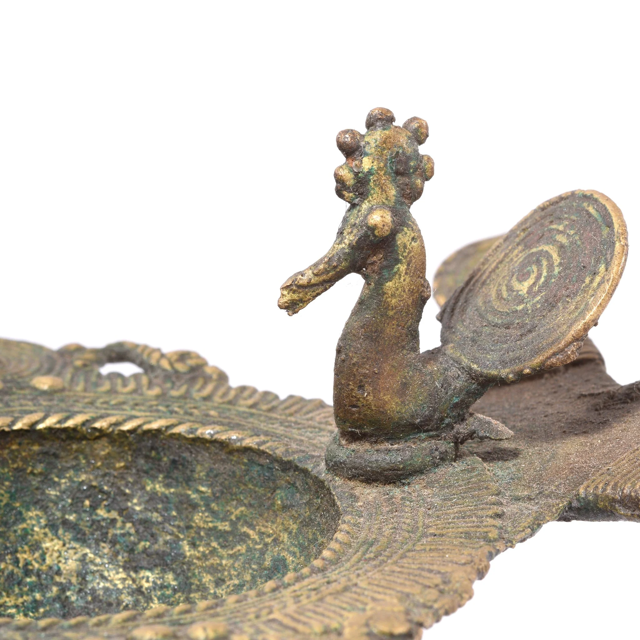Brass Dhokra Work Elephant Oil Lamp From Chhattisgarh - Ca 1910 - Image 4
