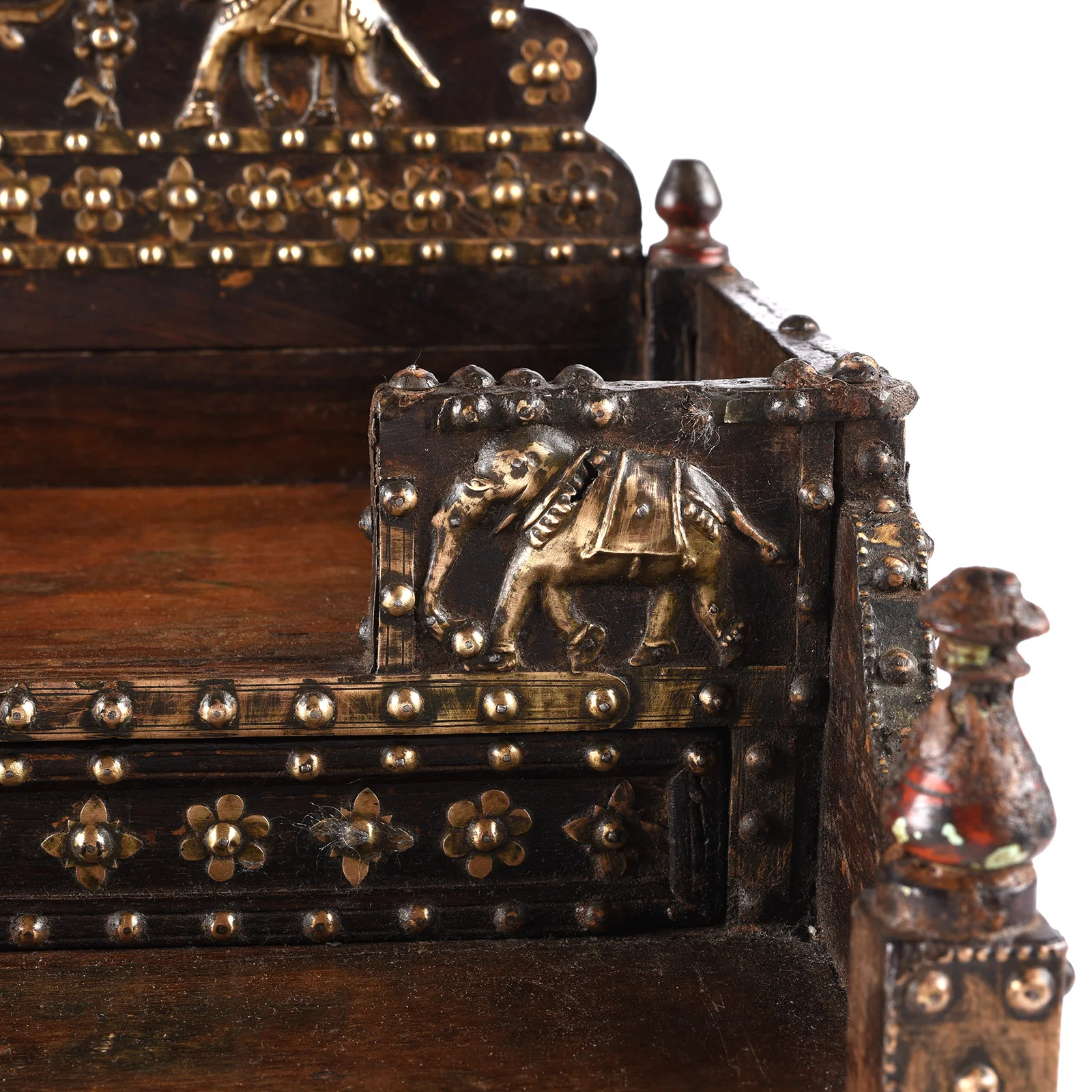 Brass & Rosewood Singhasan From Rann of Kutch - 19th Century - Image 7