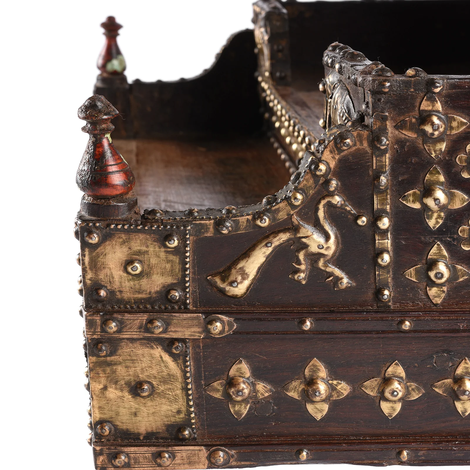 Brass & Rosewood Singhasan From Rann of Kutch - 19th Century - Image 9