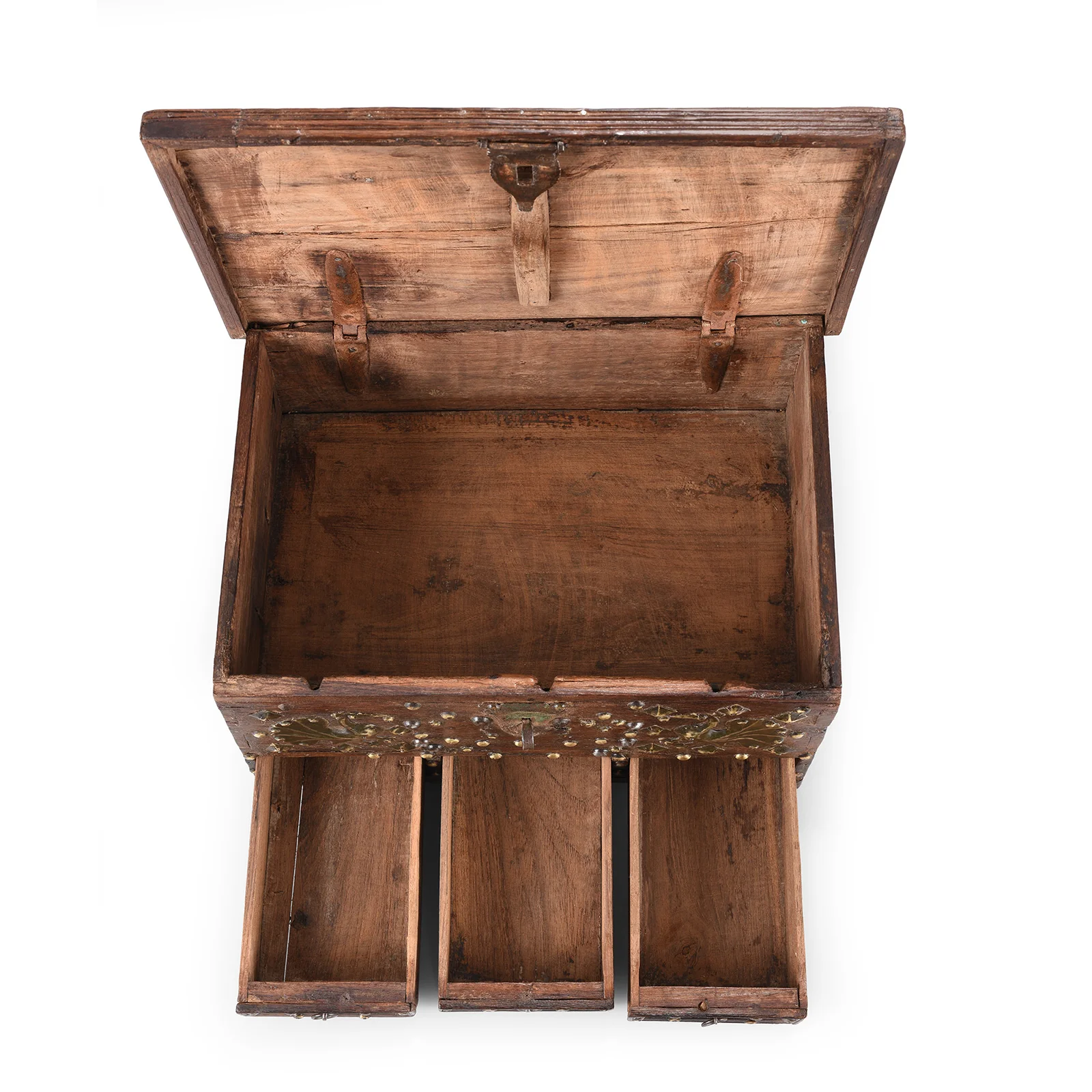 Brass Studded Rosewood Peacock Box From Saurashtra - 19th Century - Image 4