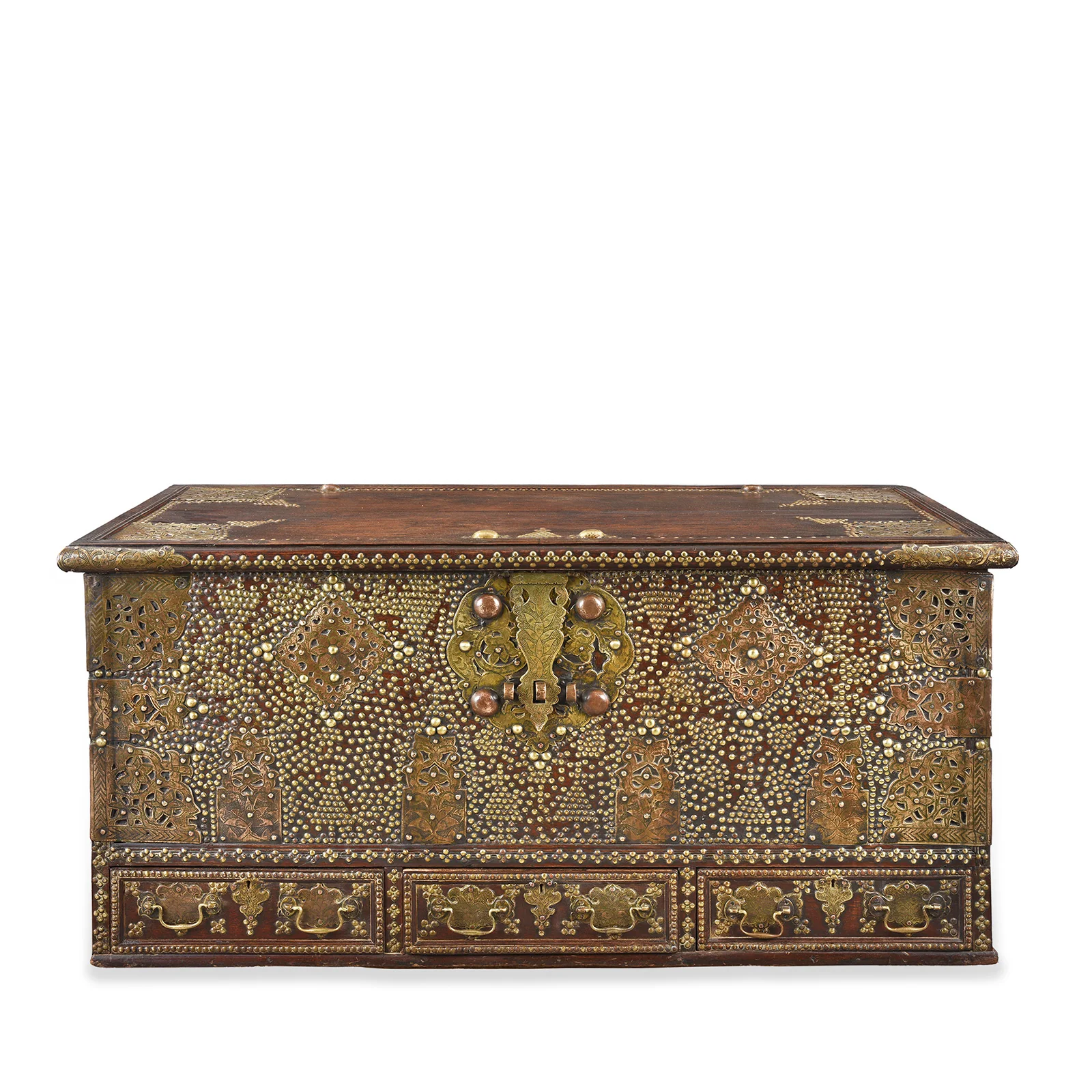 Brass Studded Zanzibar Chest From Surat - Early 19th Century