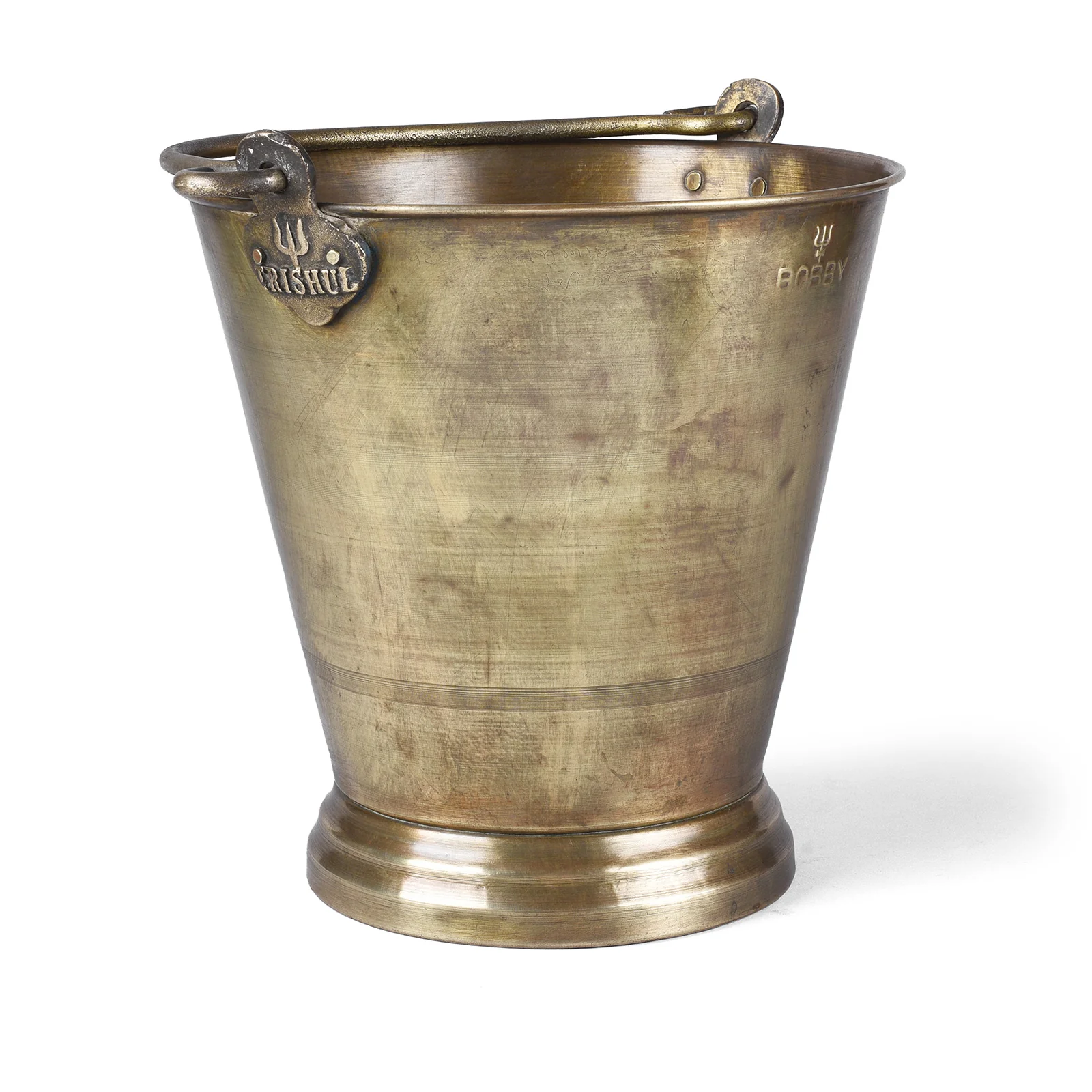 Spun Brass Temple Bucket From Rajasthan - Ca 1940'S