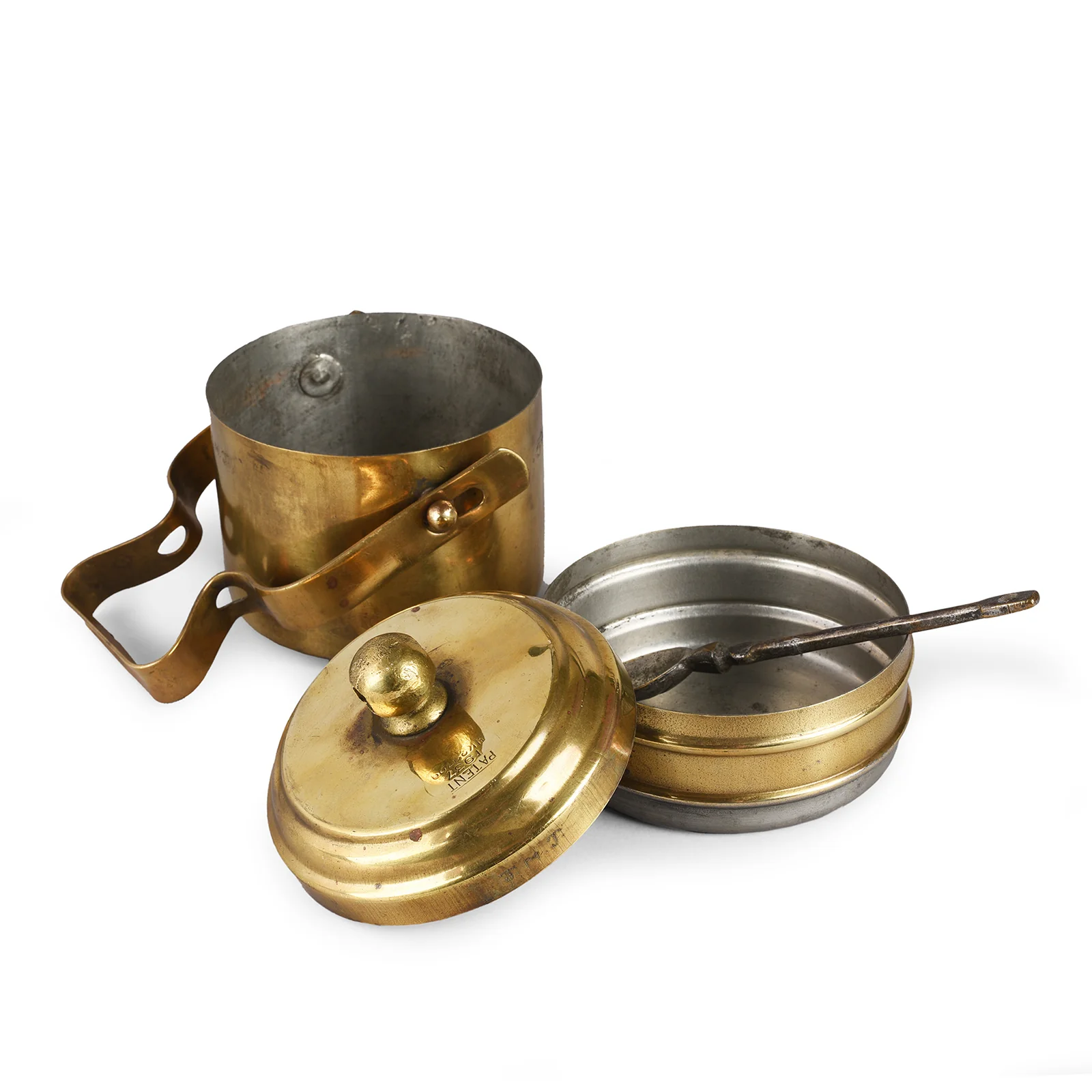 2 Tier Indian Vintage Brass Tiffin Box Set - Ca 1930 - Image 2