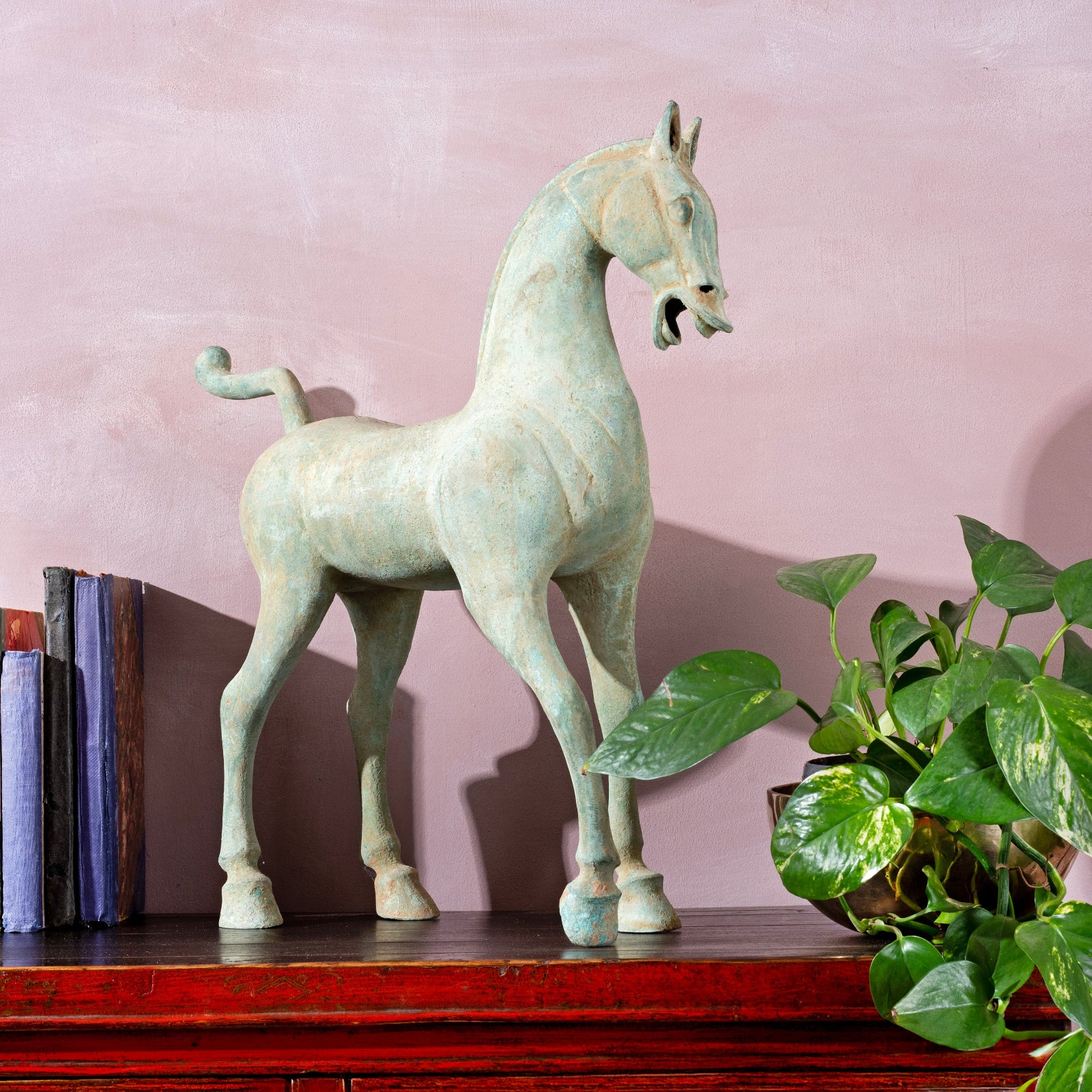 Verdigris Bronze Han Style Horse Statue