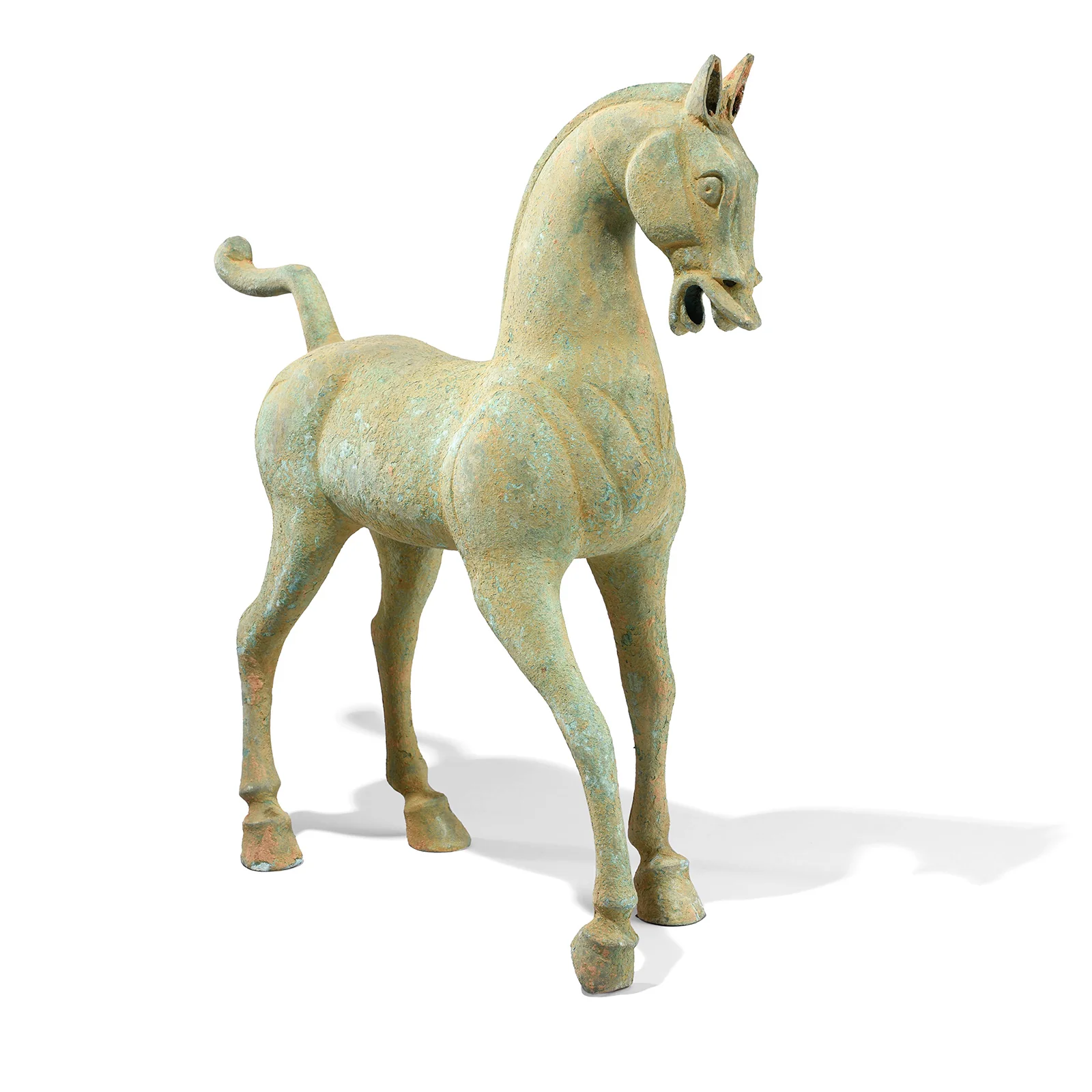 Verdigris Bronze Han Style Horse Statue - Image 2