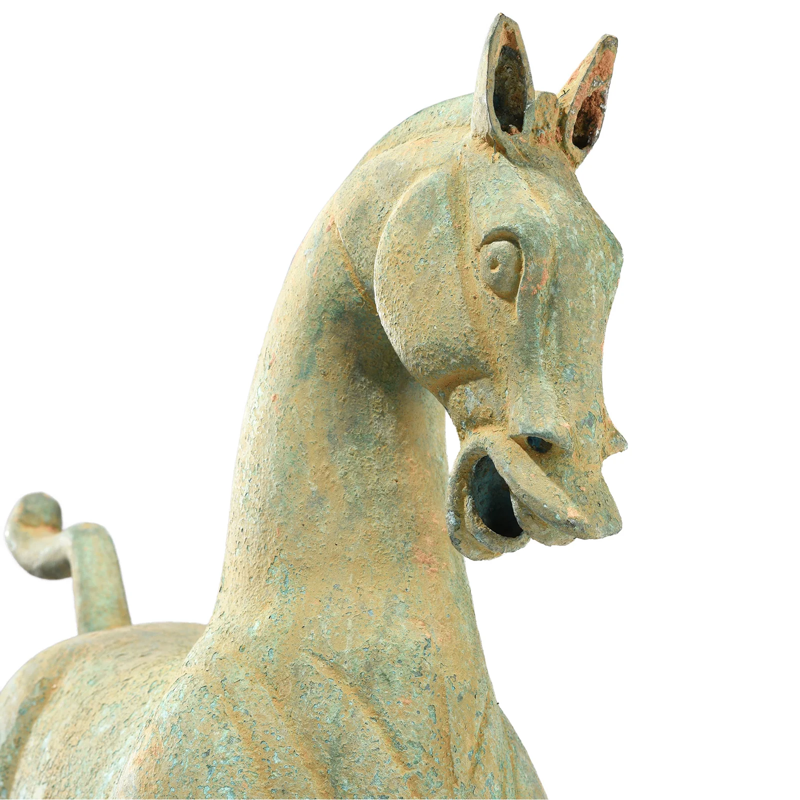 Verdigris Bronze Han Style Horse Statue - Image 3