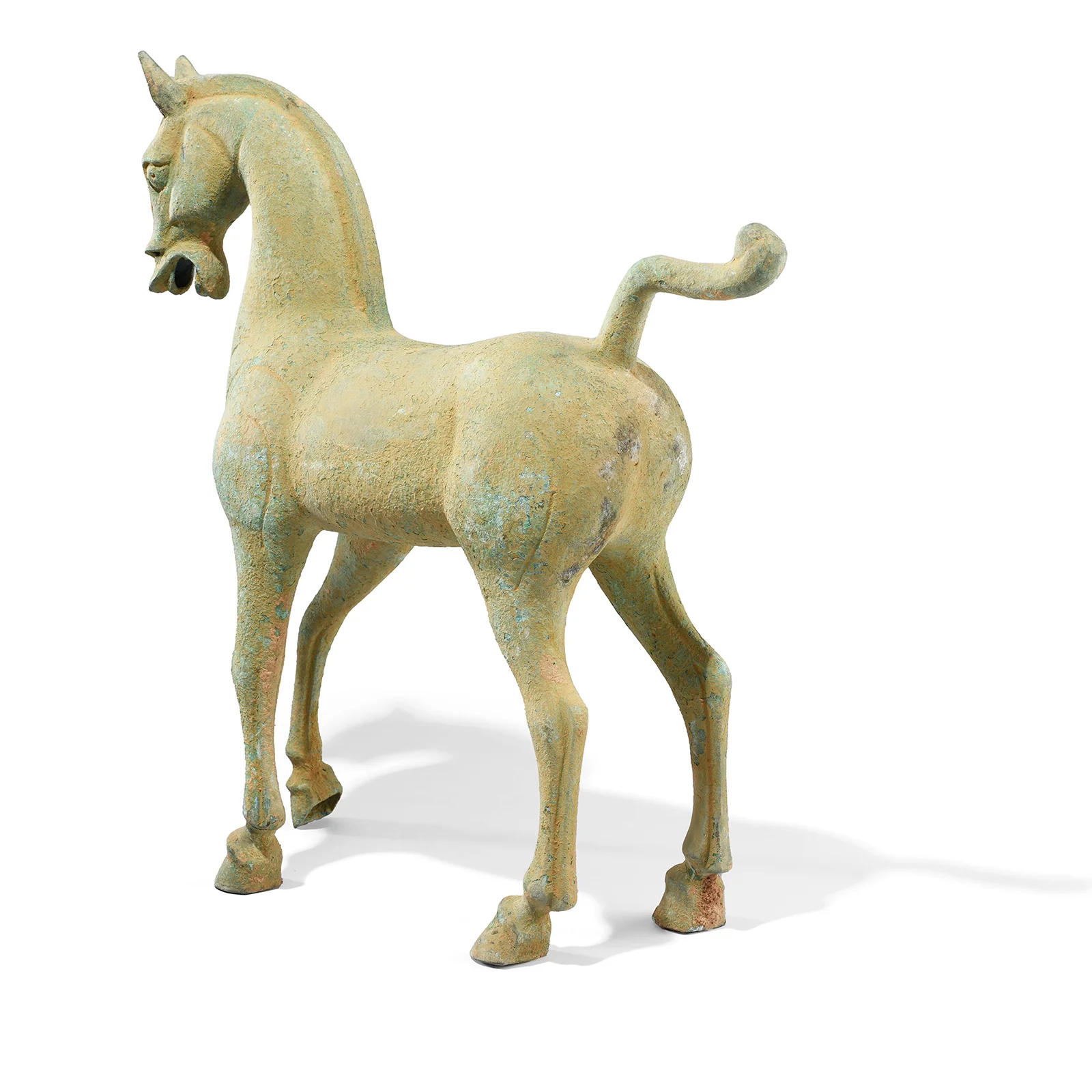 Verdigris Bronze Han Style Horse Statue - Image 4