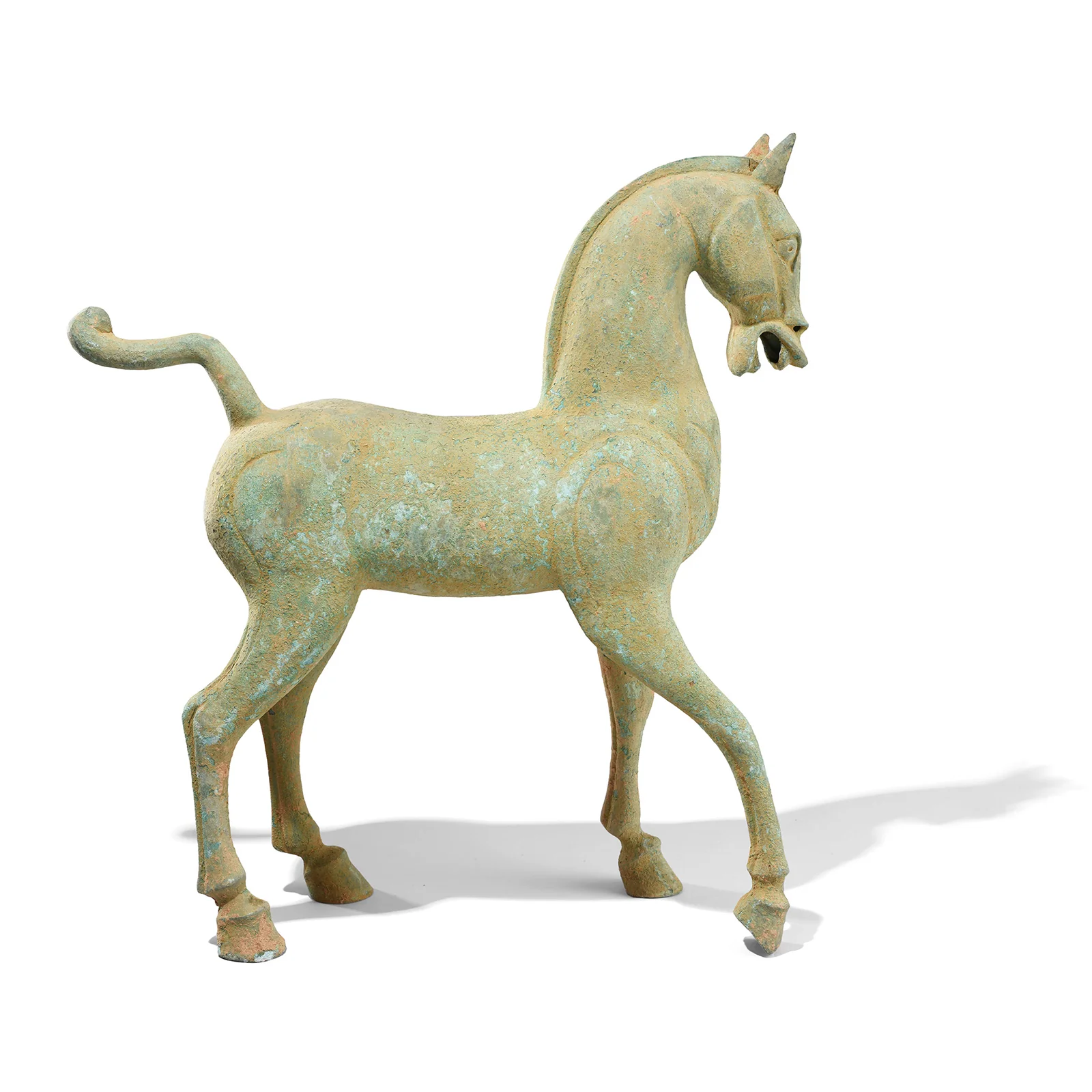 Verdigris Bronze Han Style Horse Statue - Image 6