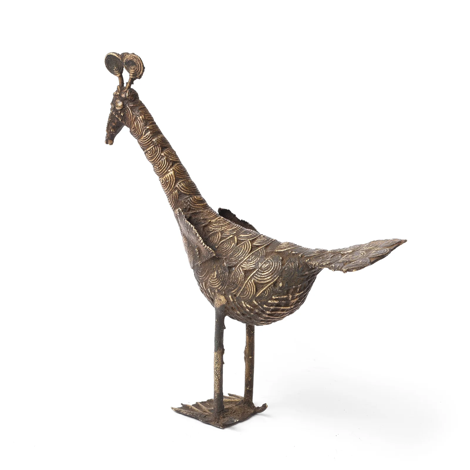 Brass Kondh Dhokra Tribal Peacock - 19th Century - Image 4
